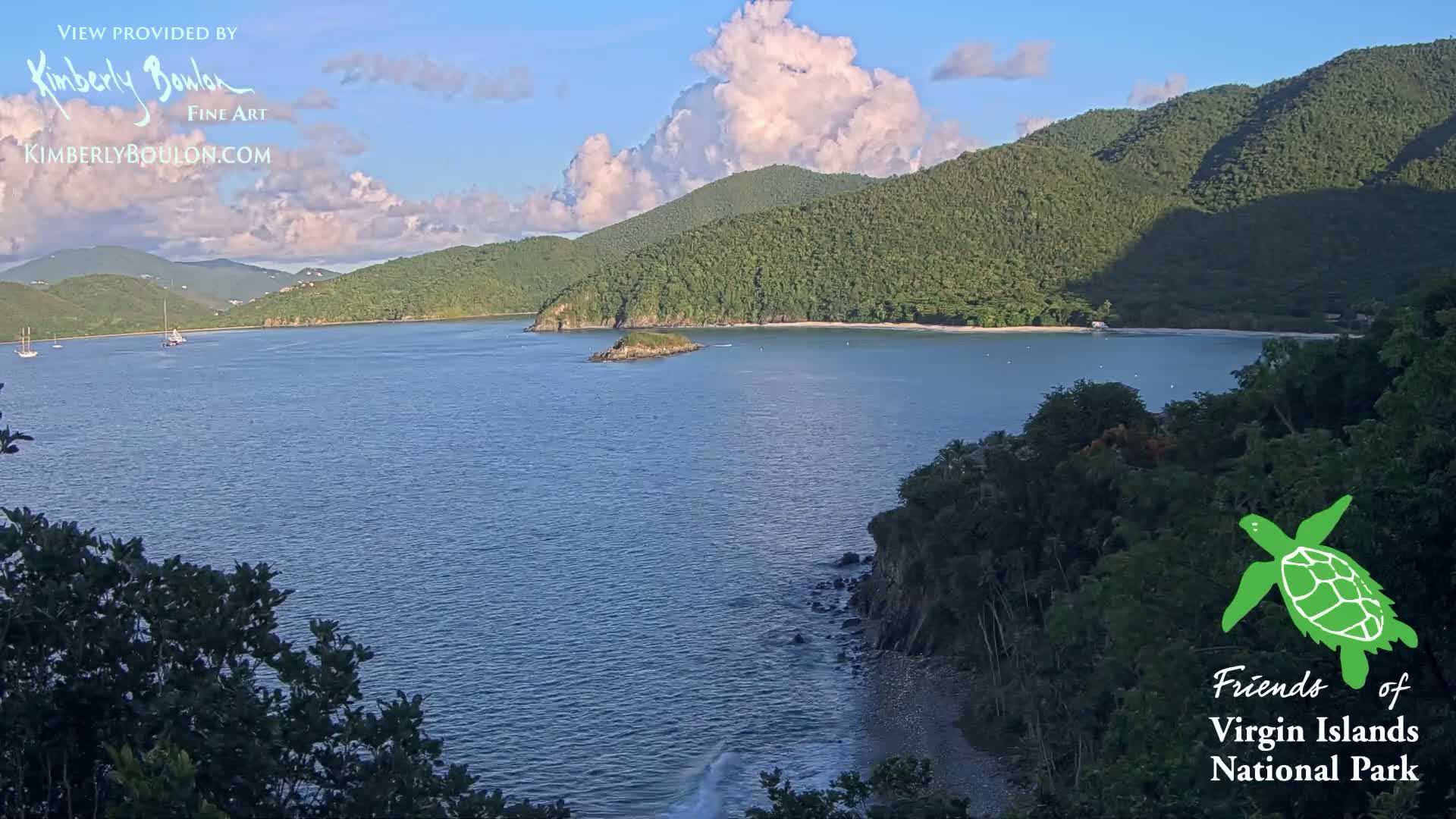 St. John, Cinnamon, Maho, and Francis Bays from Windswept Point Live Cam - Central, St. John, United States Virgin Islands, USA