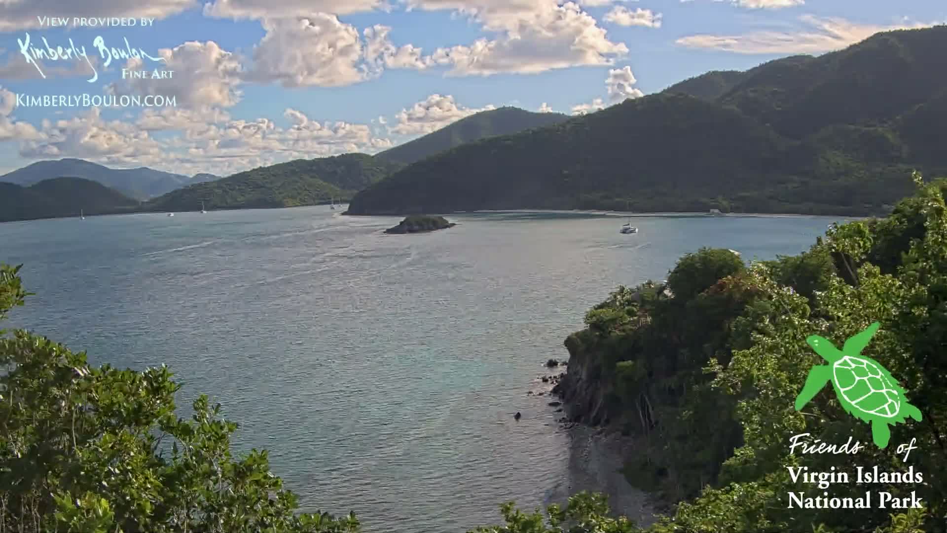 St. John, Cinnamon, Maho, and Francis Bays from Windswept Point Live Cam - Central, St. John, United States Virgin Islands, USA