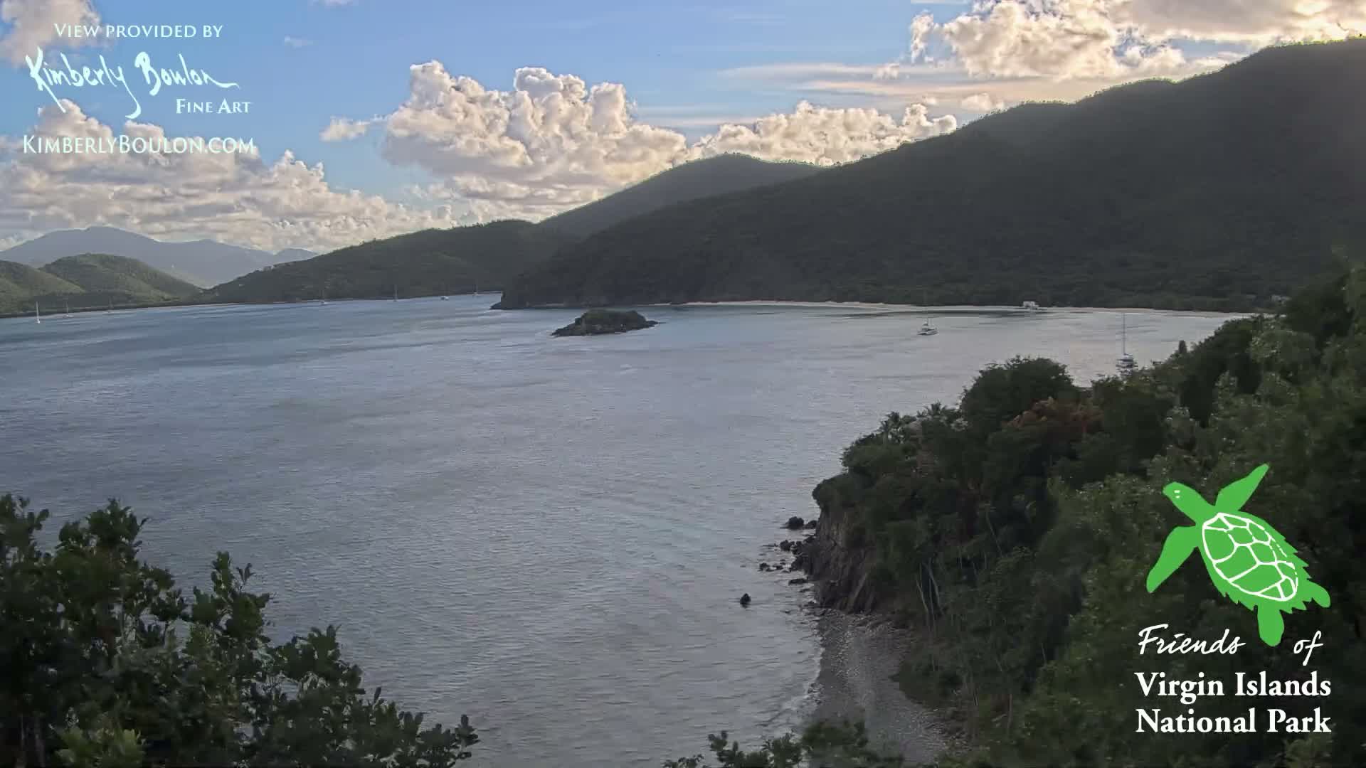 St. John, Cinnamon, Maho, and Francis Bays from Windswept Point Live Cam - Central, St. John, United States Virgin Islands, USA
