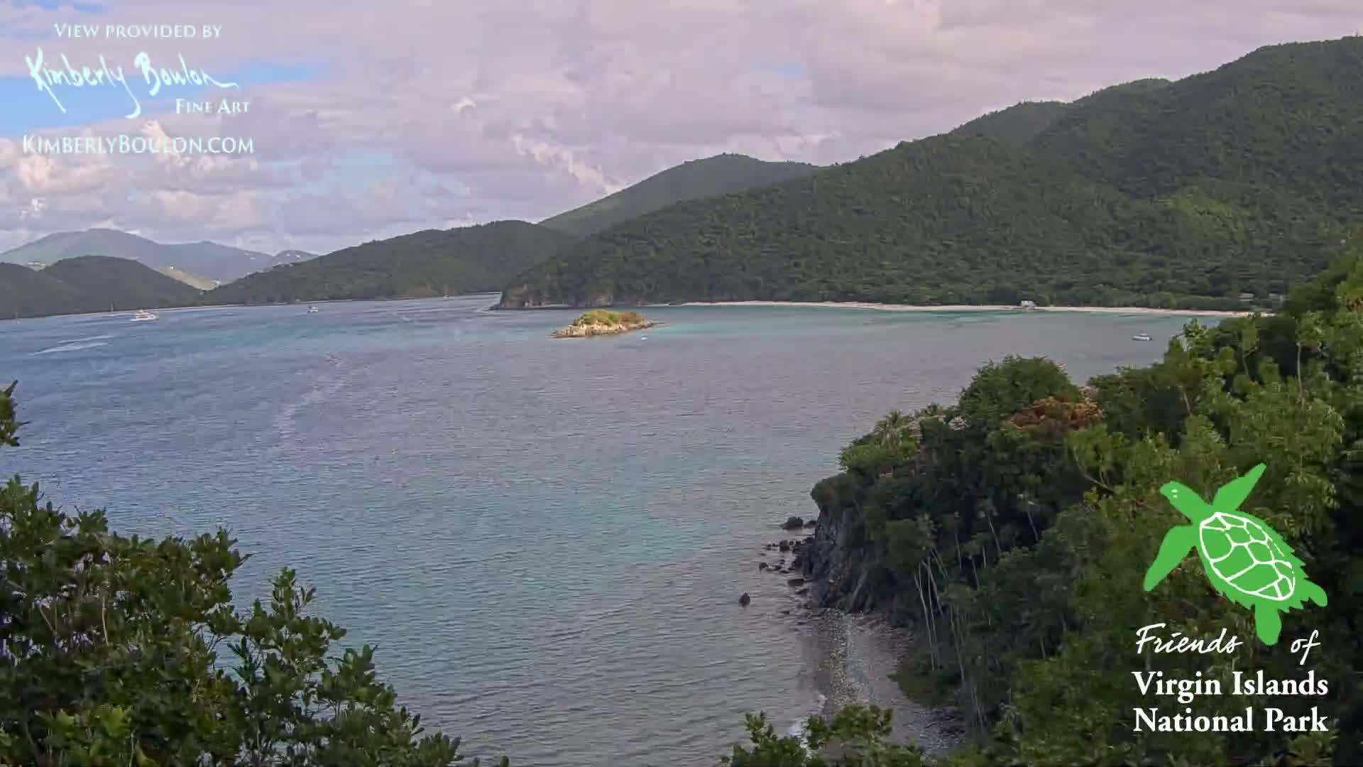 St. John, Cinnamon, Maho, and Francis Bays from Windswept Point Live Cam - Central, St. John, United States Virgin Islands, USA