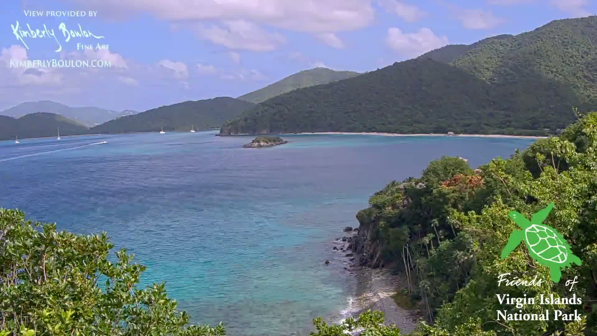 St. John, Cinnamon, Maho, and Francis Bays from Windswept Point Live Cam - Central, St. John, United States Virgin Islands, USA