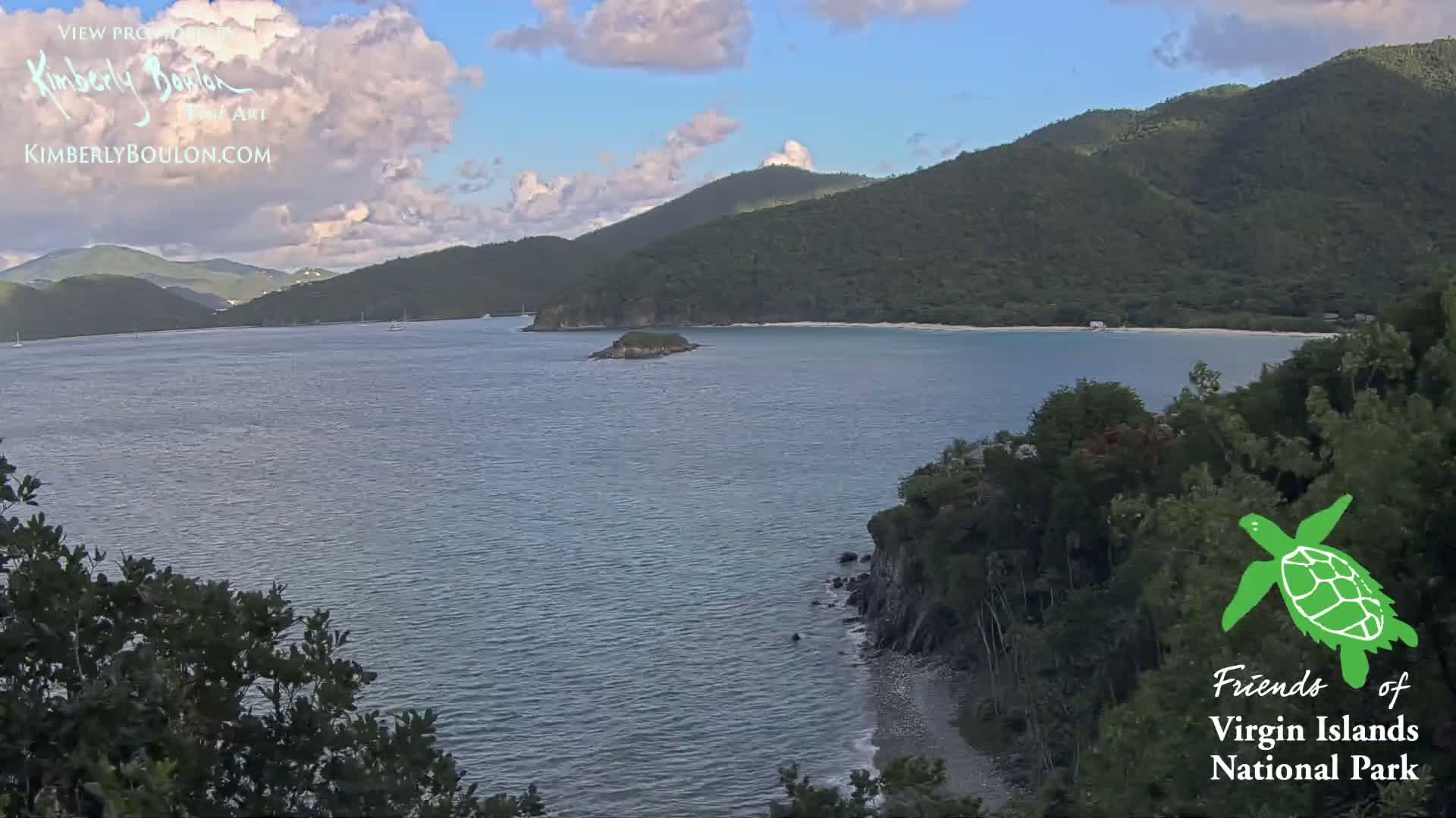 St. John, Cinnamon, Maho, and Francis Bays from Windswept Point Live Cam - Central, St. John, United States Virgin Islands, USA