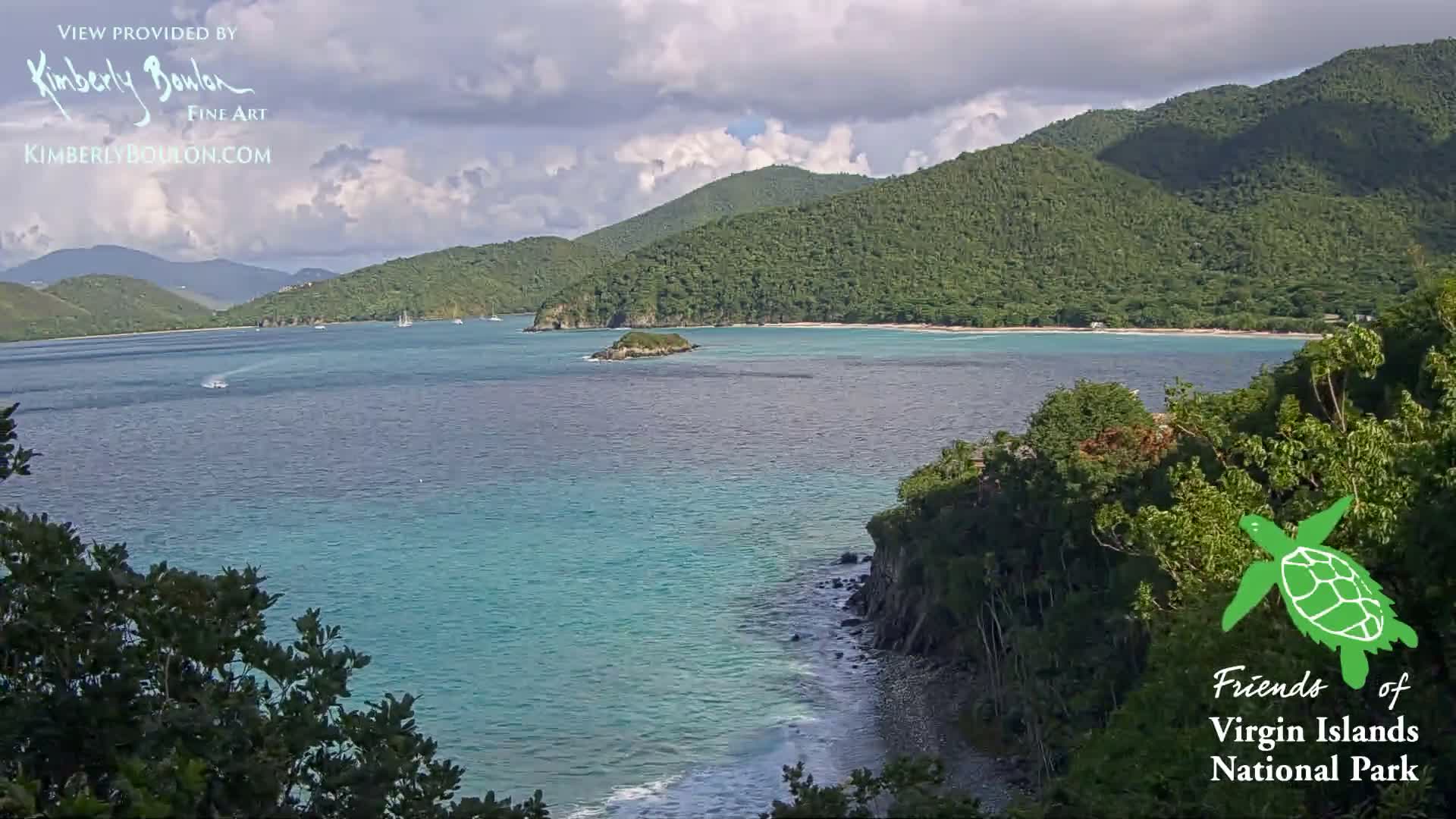 St. John, Cinnamon, Maho, and Francis Bays from Windswept Point Live Cam - Central, St. John, United States Virgin Islands, USA