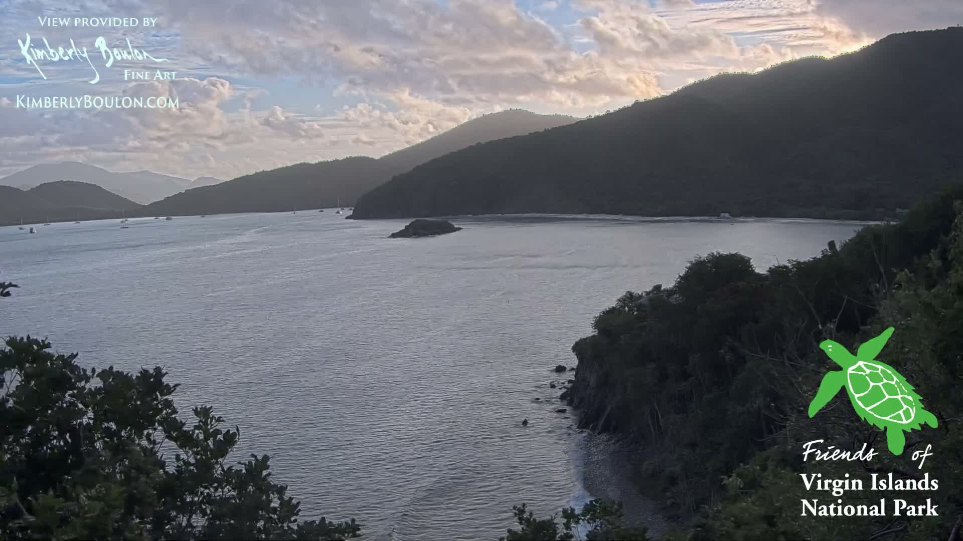 St. John, Cinnamon, Maho, and Francis Bays from Windswept Point Live Cam - Central, St. John, United States Virgin Islands, USA