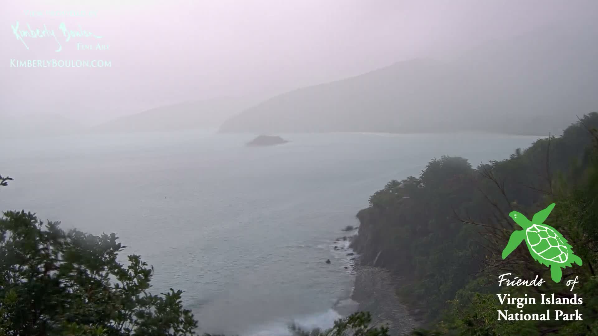 St. John, Cinnamon, Maho, and Francis Bays from Windswept Point Live Cam - Central, St. John, United States Virgin Islands, USA