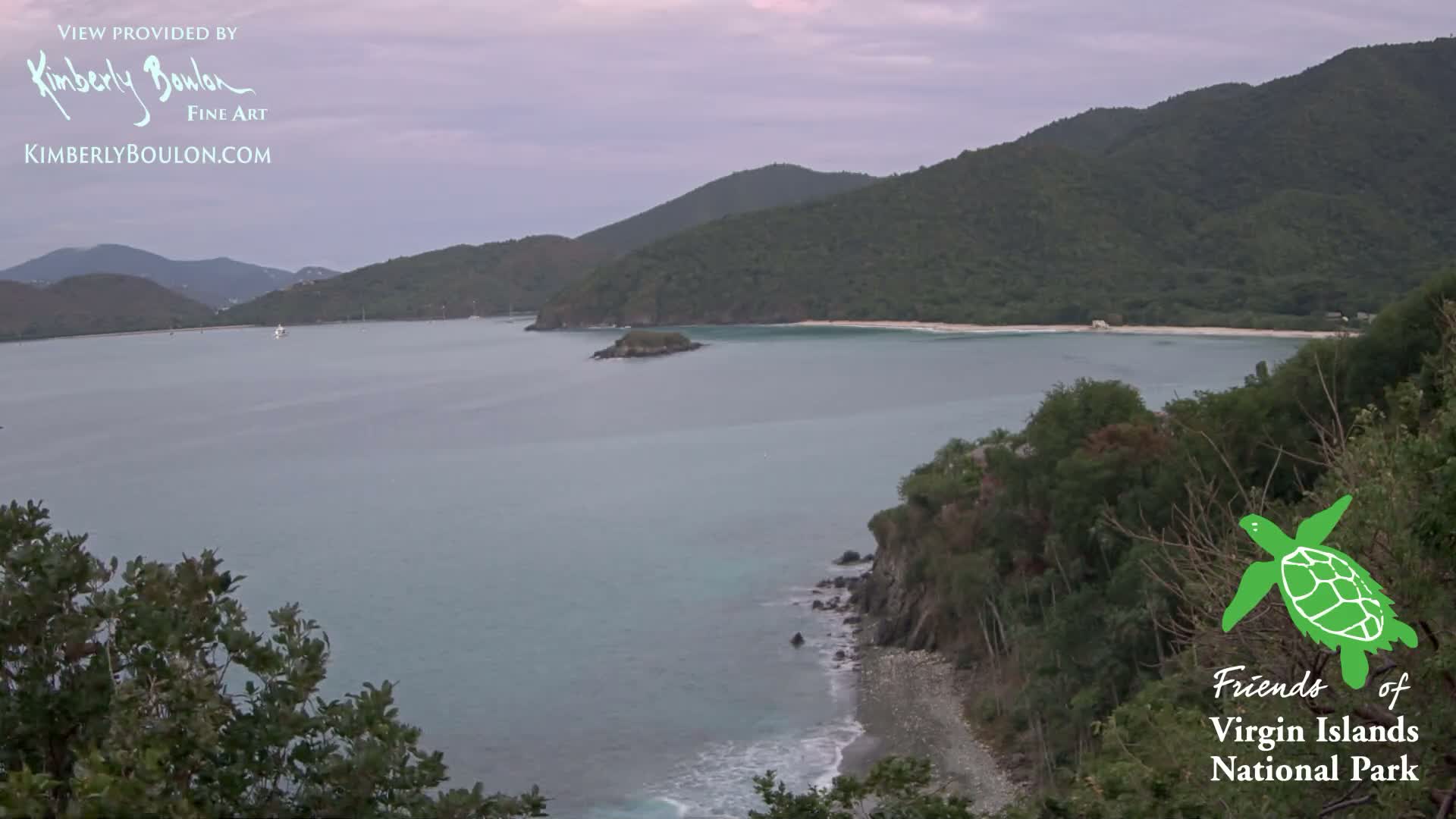 St. John, Cinnamon, Maho, and Francis Bays from Windswept Point Live Cam - Central, St. John, United States Virgin Islands, USA