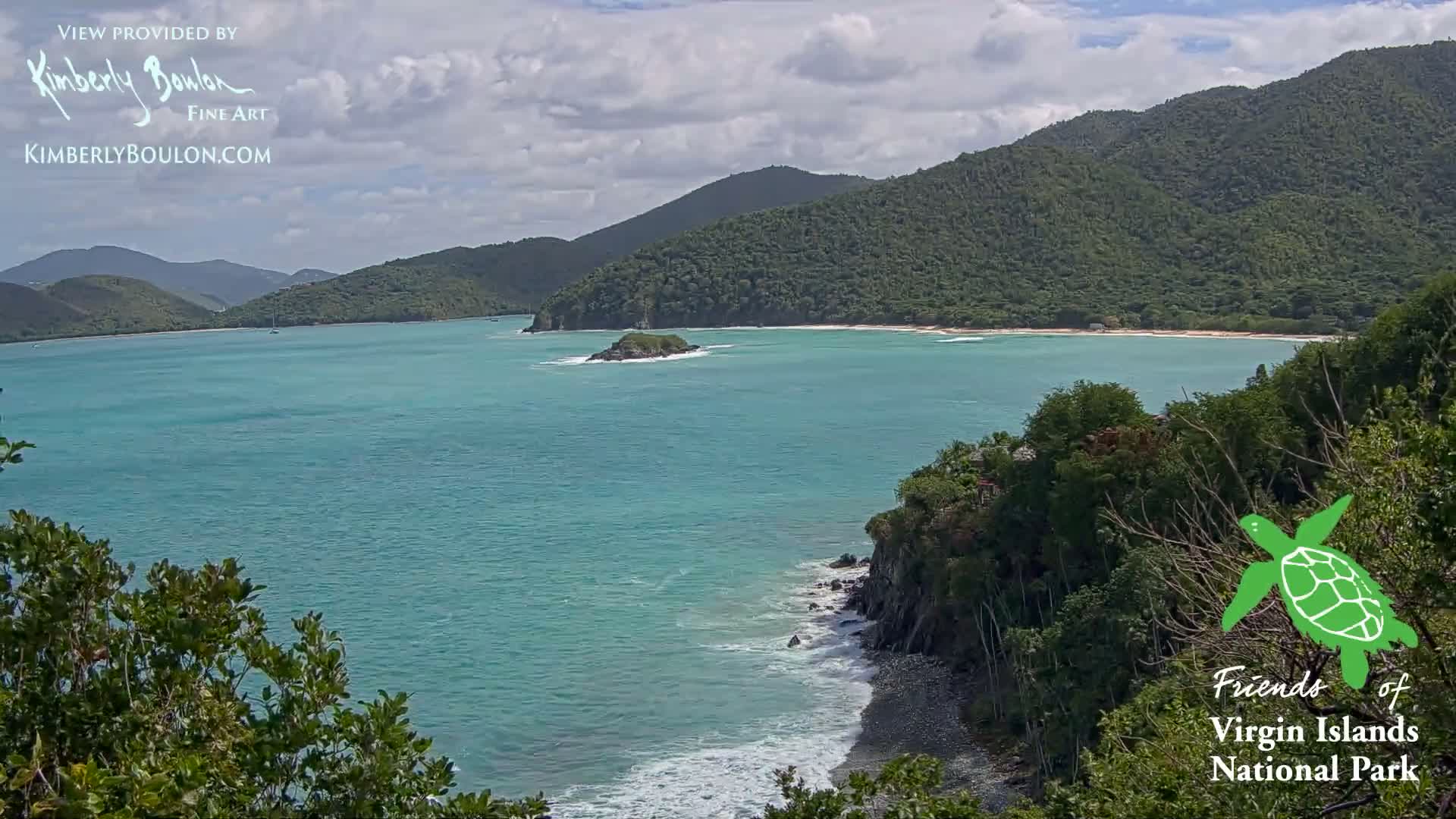 St. John, Cinnamon, Maho, and Francis Bays from Windswept Point Live Cam - Central, St. John, United States Virgin Islands, USA