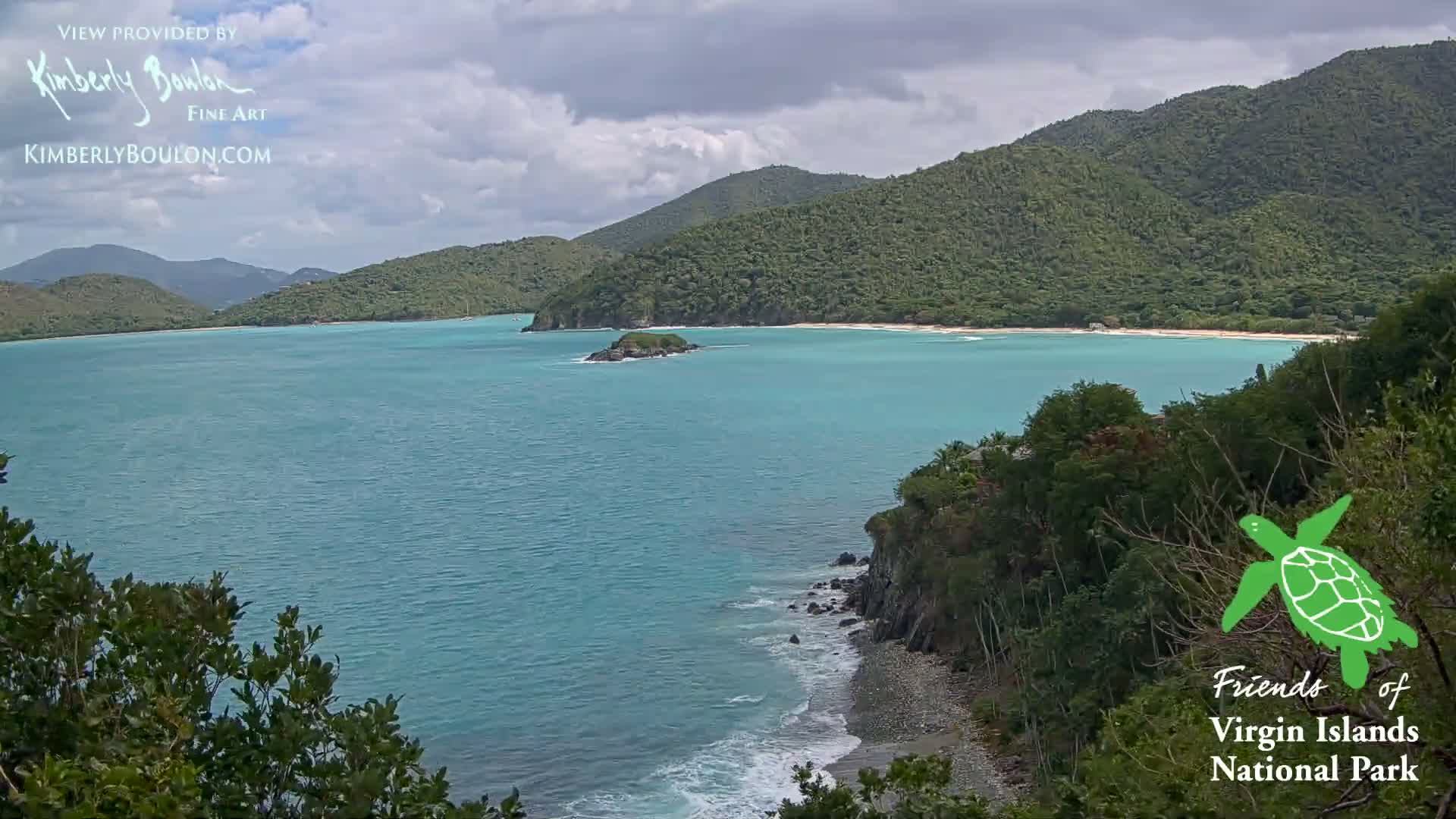 St. John, Cinnamon, Maho, and Francis Bays from Windswept Point Live Cam - Central, St. John, United States Virgin Islands, USA