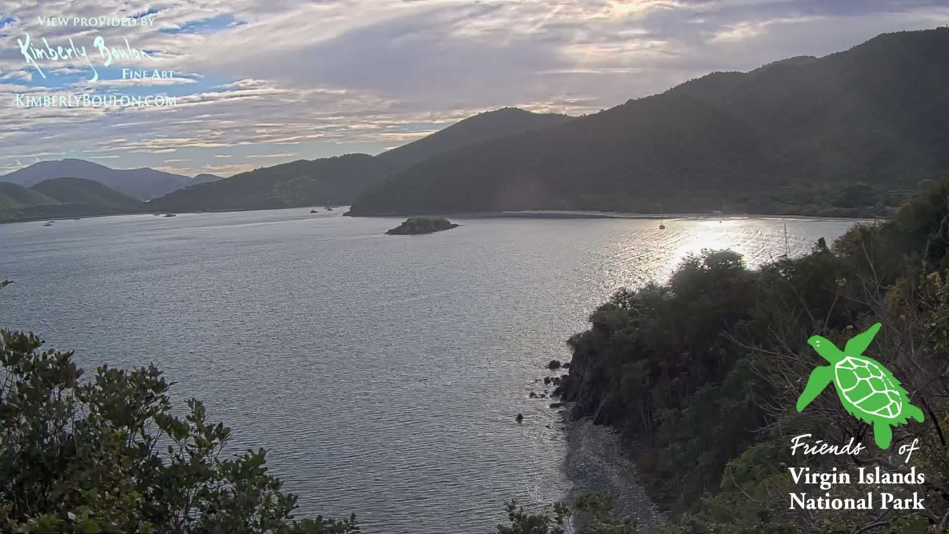 St. John, Cinnamon, Maho, and Francis Bays from Windswept Point Live Cam - Central, St. John, United States Virgin Islands, USA