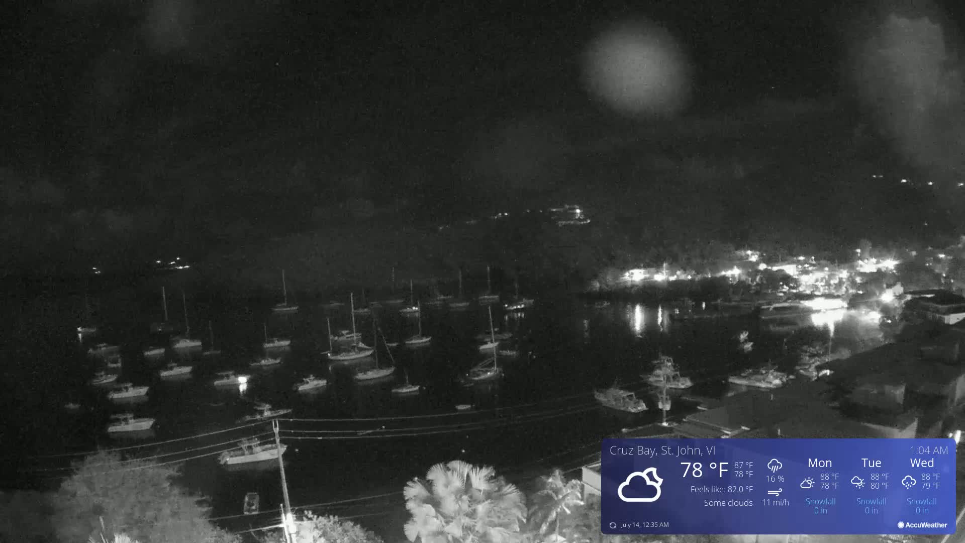 St. John, Cruz Bay Skyline Live Cam - Cruz Bay, St. John, United States Virgin Islands, USA