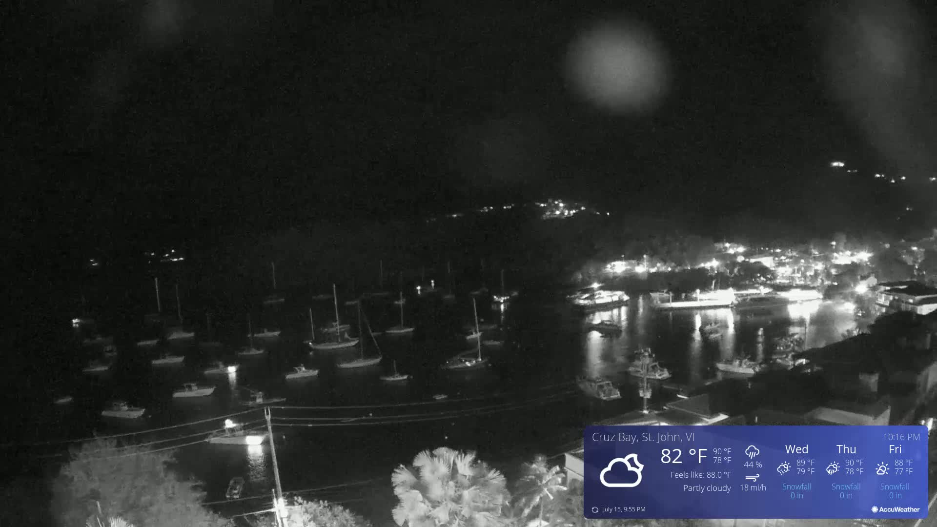 St. John, Cruz Bay Skyline Live Cam - Cruz Bay, St. John, United States Virgin Islands, USA
