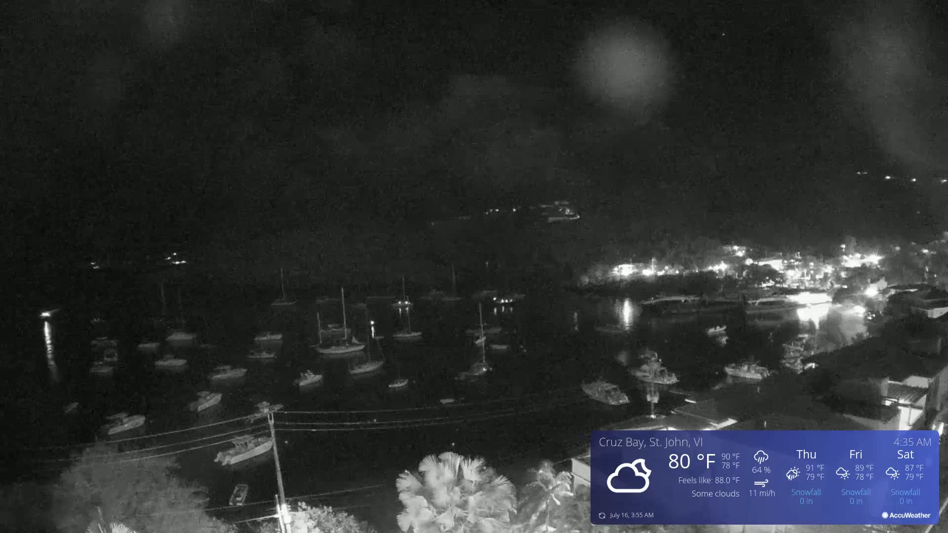 St. John, Cruz Bay Skyline Live Cam - Cruz Bay, St. John, United States Virgin Islands, USA