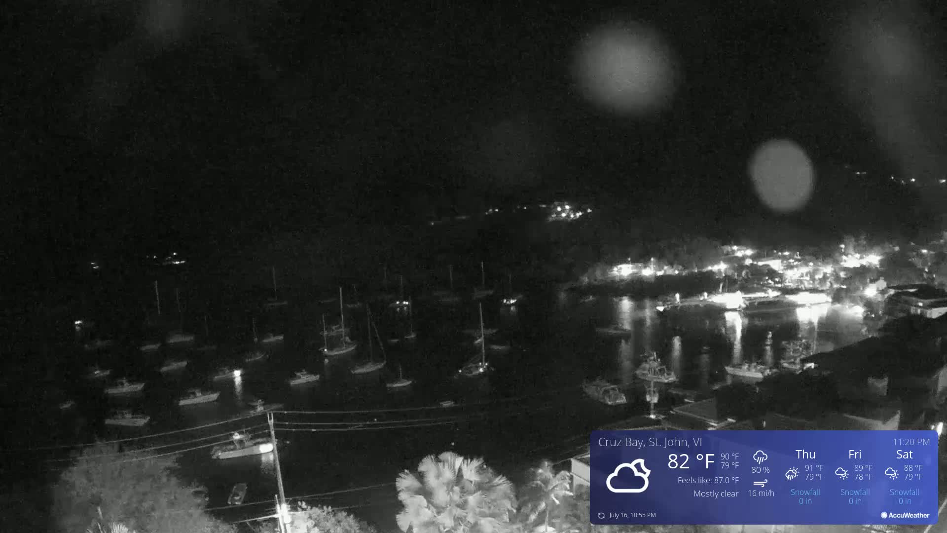St. John, Cruz Bay Skyline Live Cam - Cruz Bay, St. John, United States Virgin Islands, USA