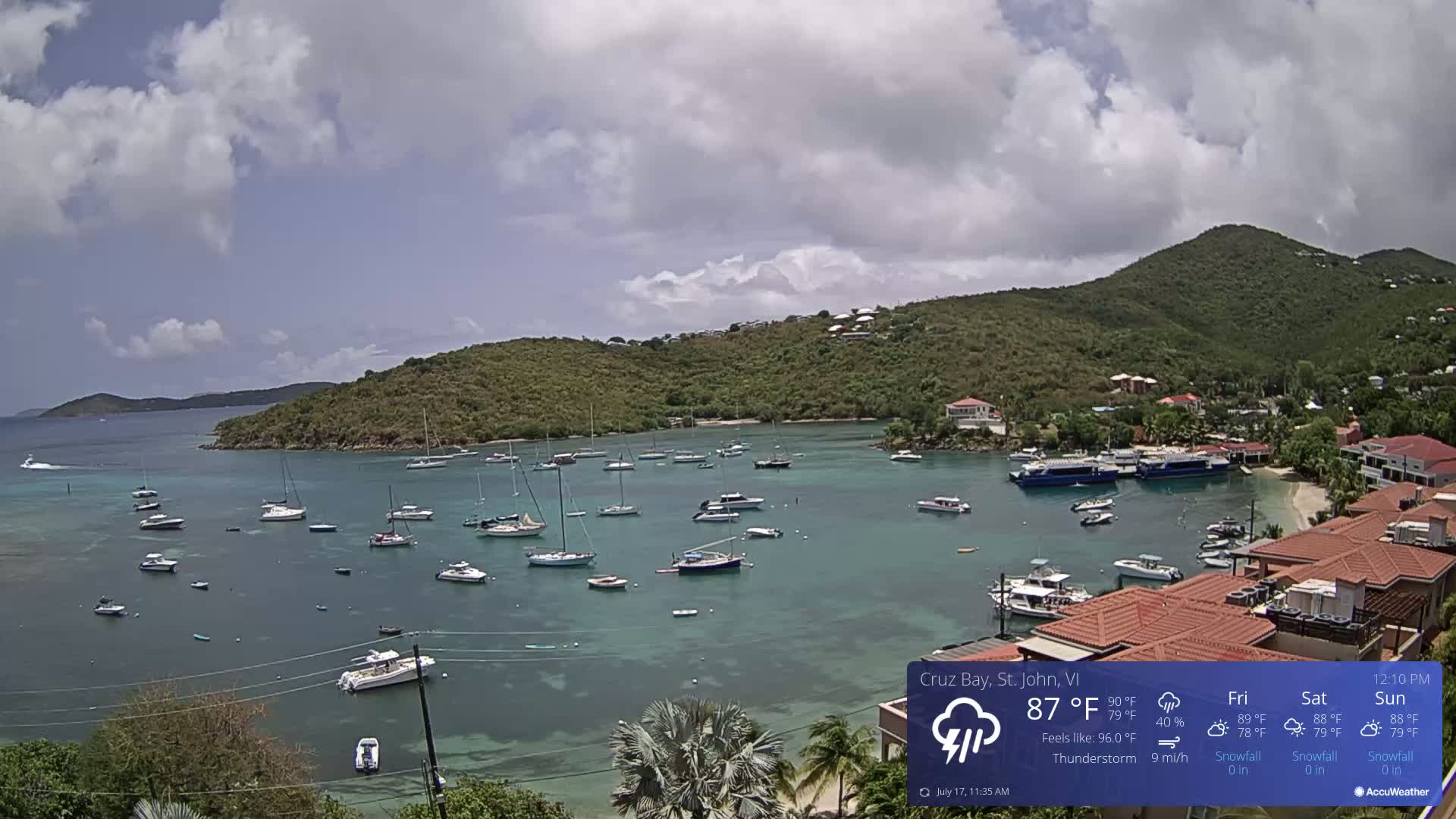 St. John, Cruz Bay Skyline Live Cam - Cruz Bay, St. John, United States Virgin Islands, USA
