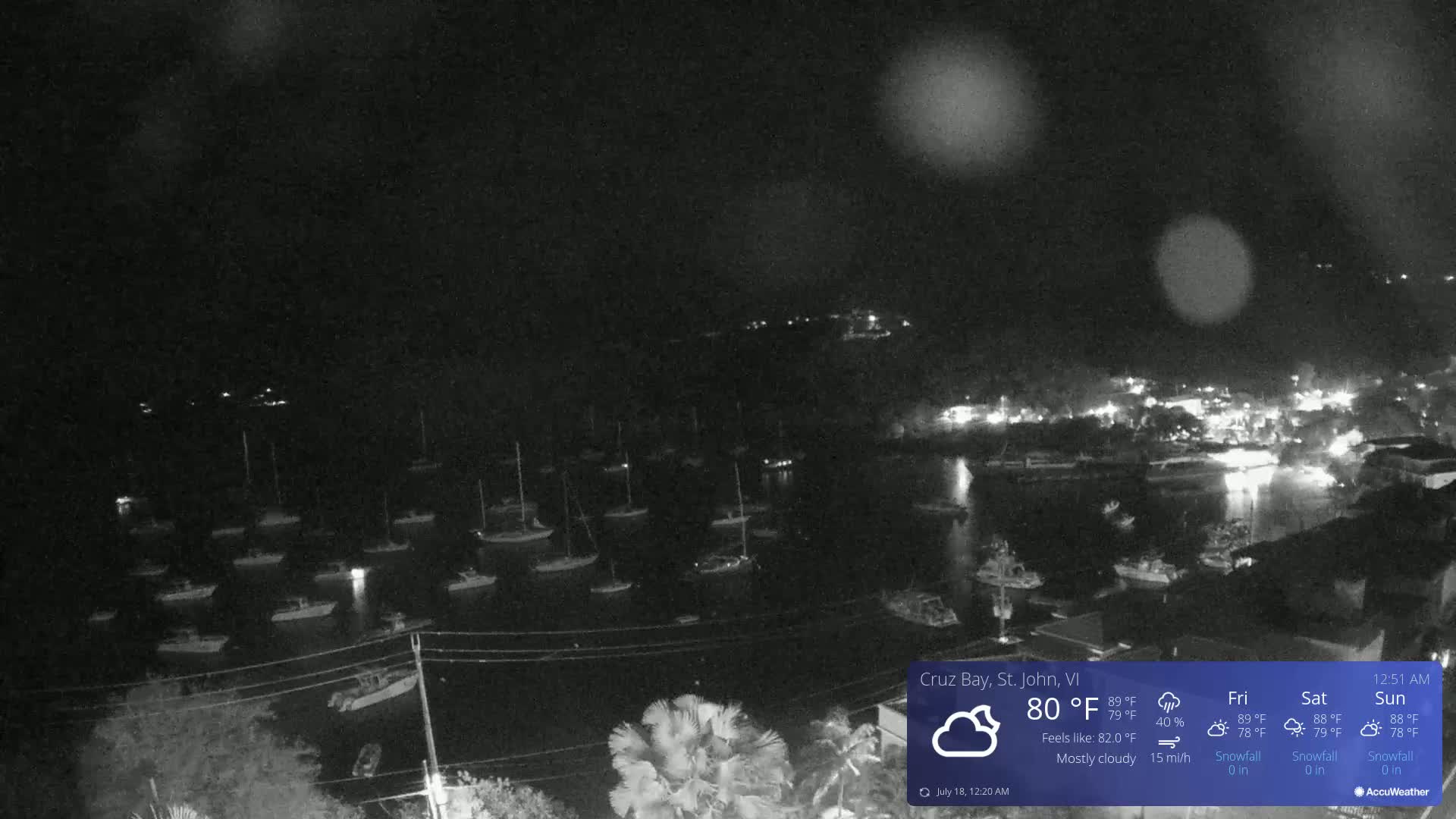 St. John, Cruz Bay Skyline Live Cam - Cruz Bay, St. John, United States Virgin Islands, USA