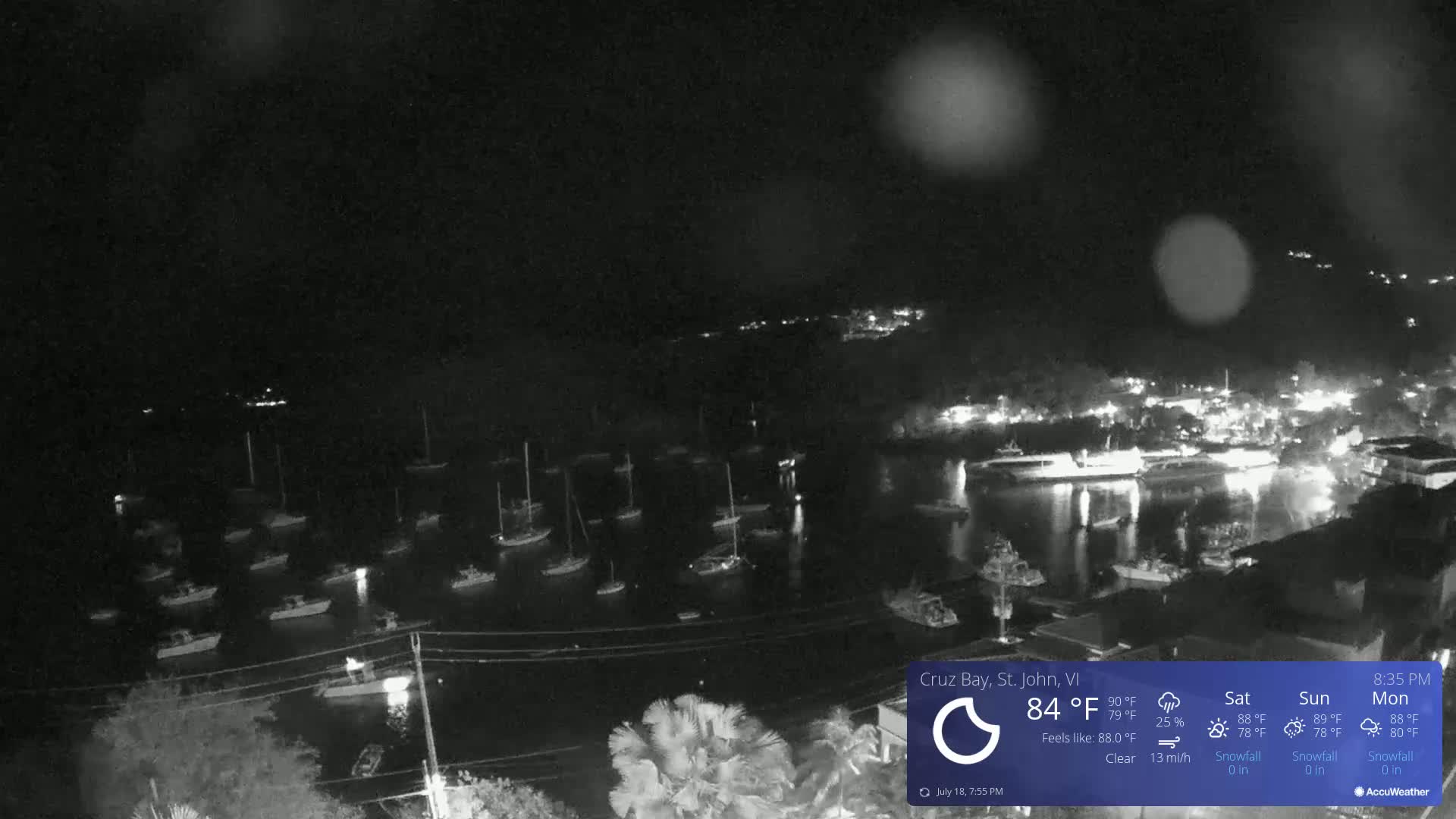 St. John, Cruz Bay Skyline Live Cam - Cruz Bay, St. John, United States Virgin Islands, USA