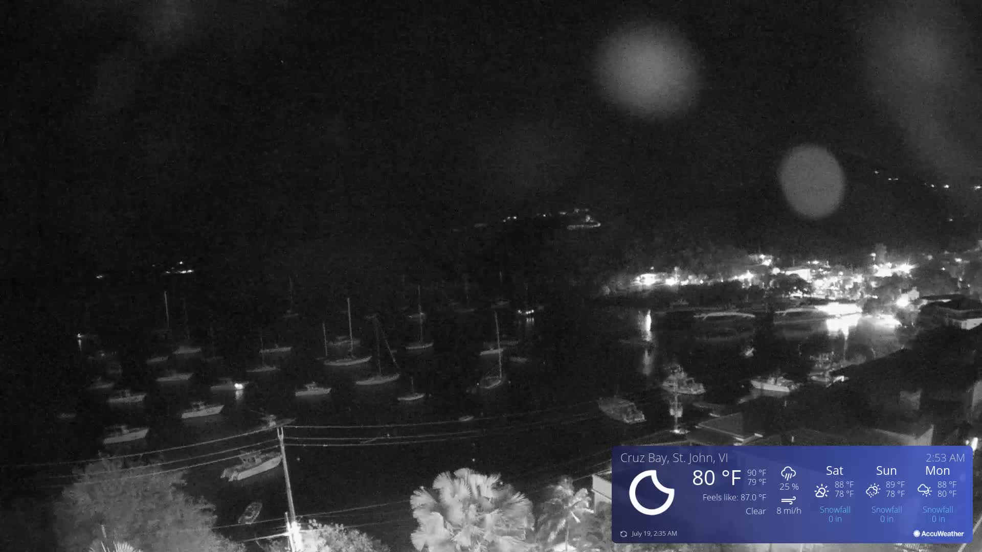St. John, Cruz Bay Skyline Live Cam - Cruz Bay, St. John, United States Virgin Islands, USA