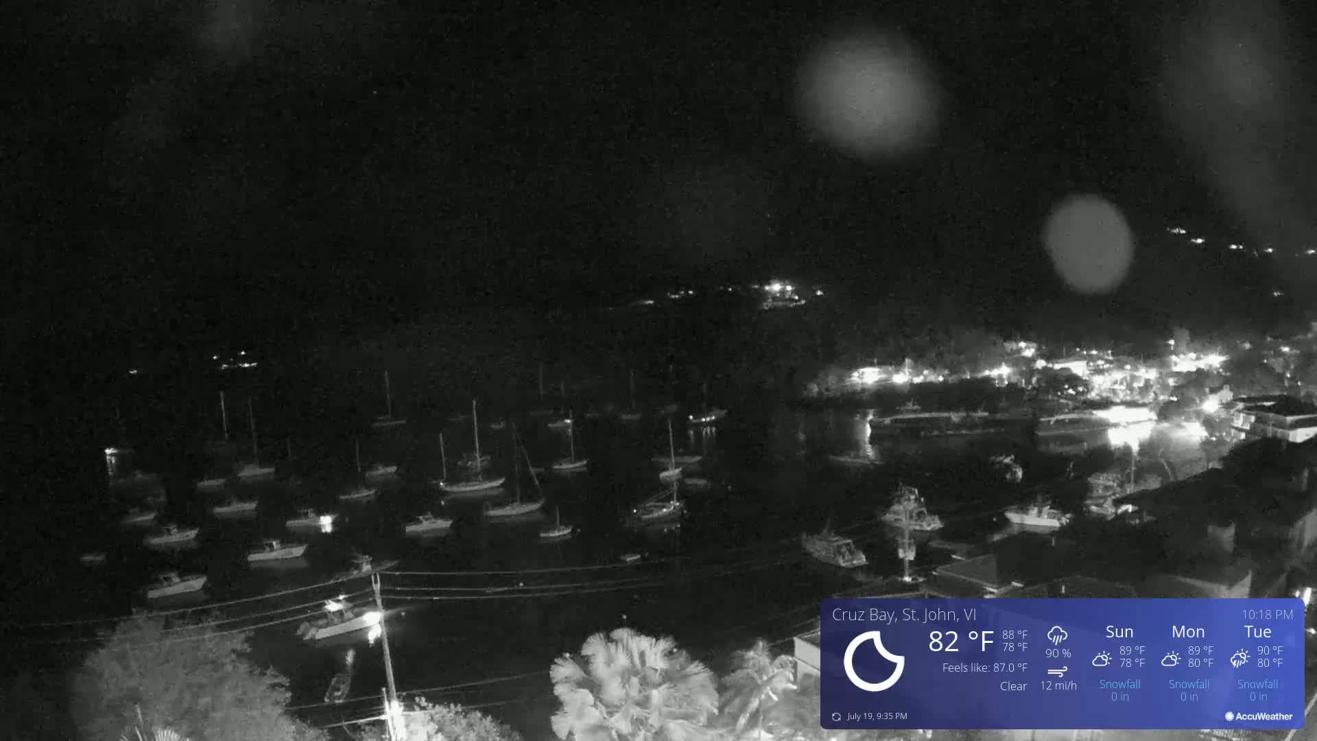 St. John, Cruz Bay Skyline Live Cam - Cruz Bay, St. John, United States Virgin Islands, USA