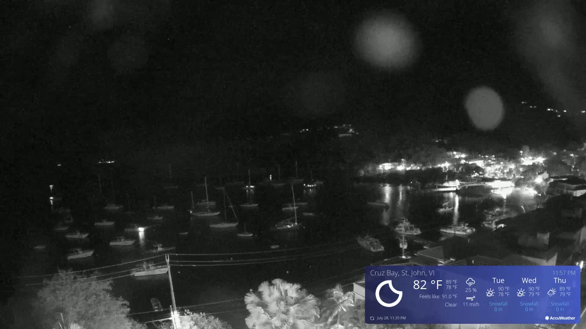 St. John, Cruz Bay Skyline Live Cam - Cruz Bay, St. John, United States Virgin Islands, USA