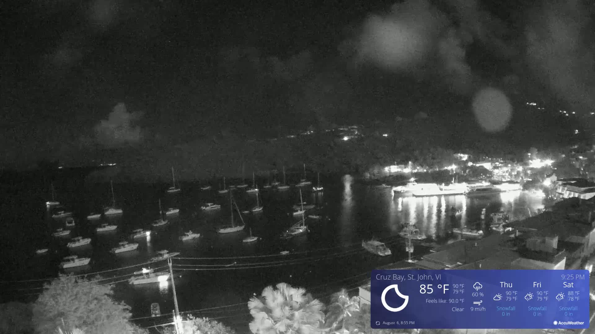 St. John, Cruz Bay Skyline Live Cam - Cruz Bay, St. John, United States Virgin Islands, USA