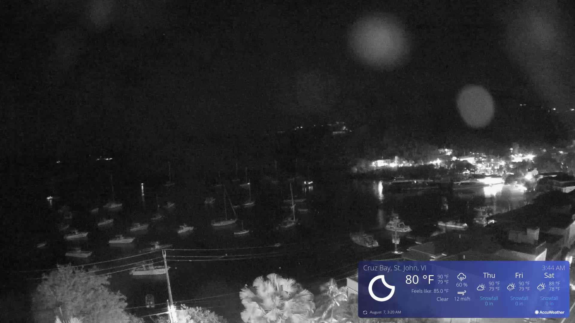 St. John, Cruz Bay Skyline Live Cam - Cruz Bay, St. John, United States Virgin Islands, USA