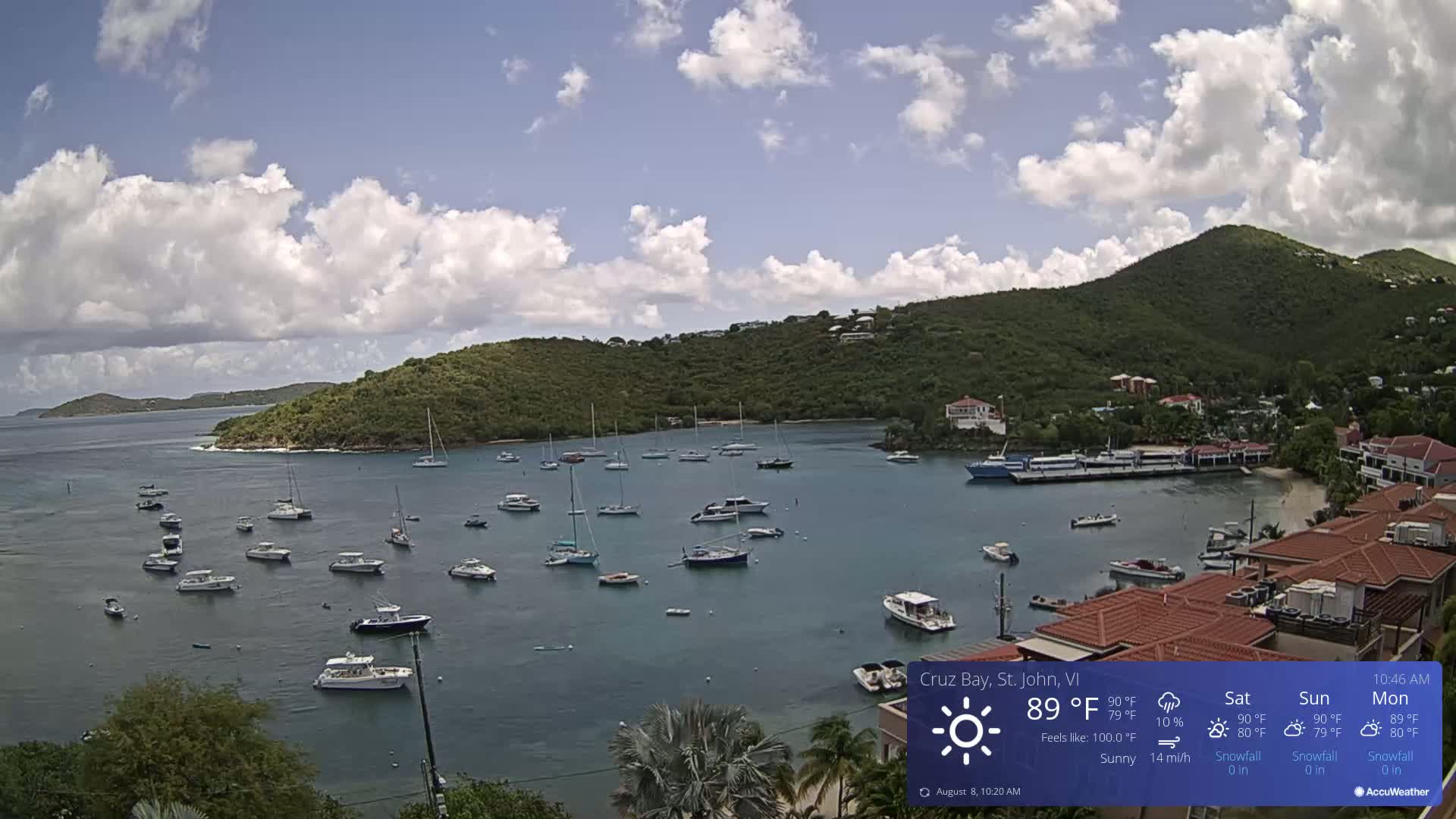 St. John, Cruz Bay Skyline Live Cam - Cruz Bay, St. John, United States Virgin Islands, USA