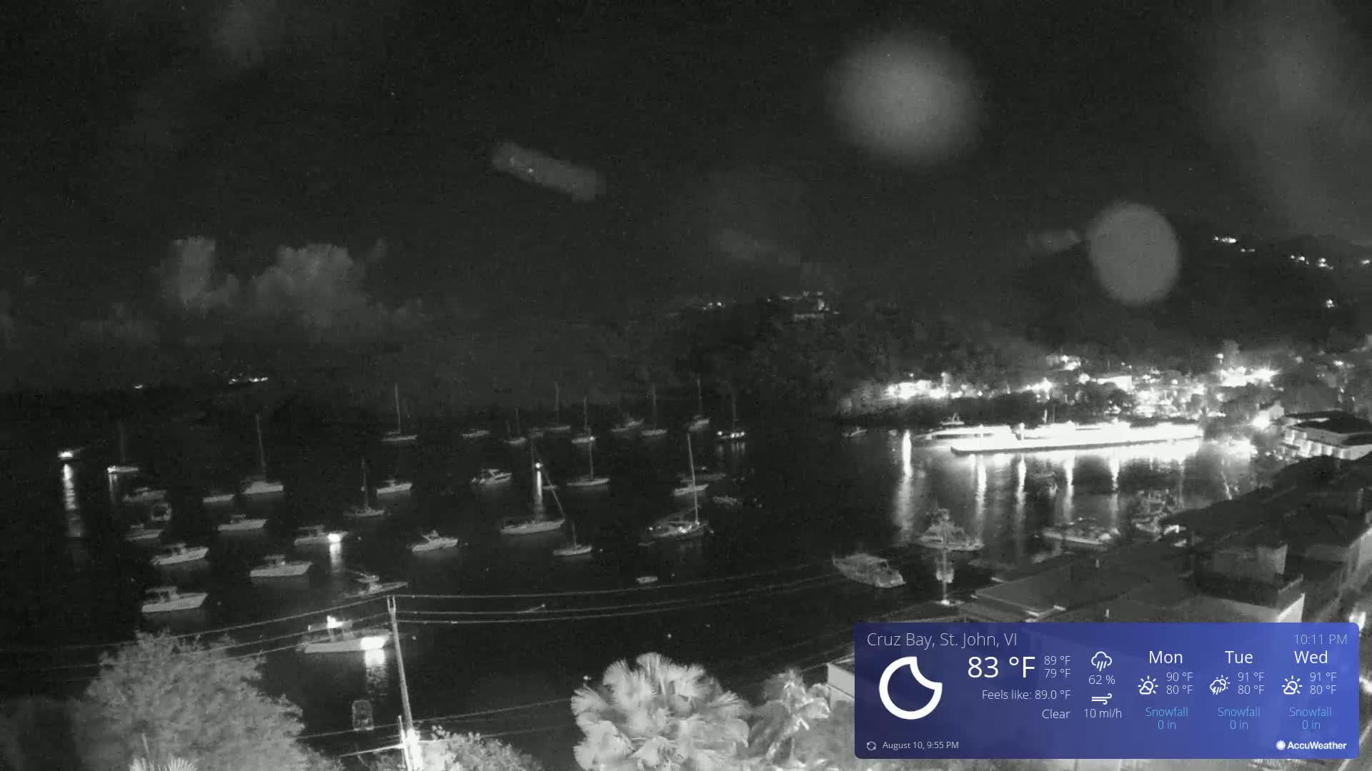 St. John, Cruz Bay Skyline Live Cam - Cruz Bay, St. John, United States Virgin Islands, USA