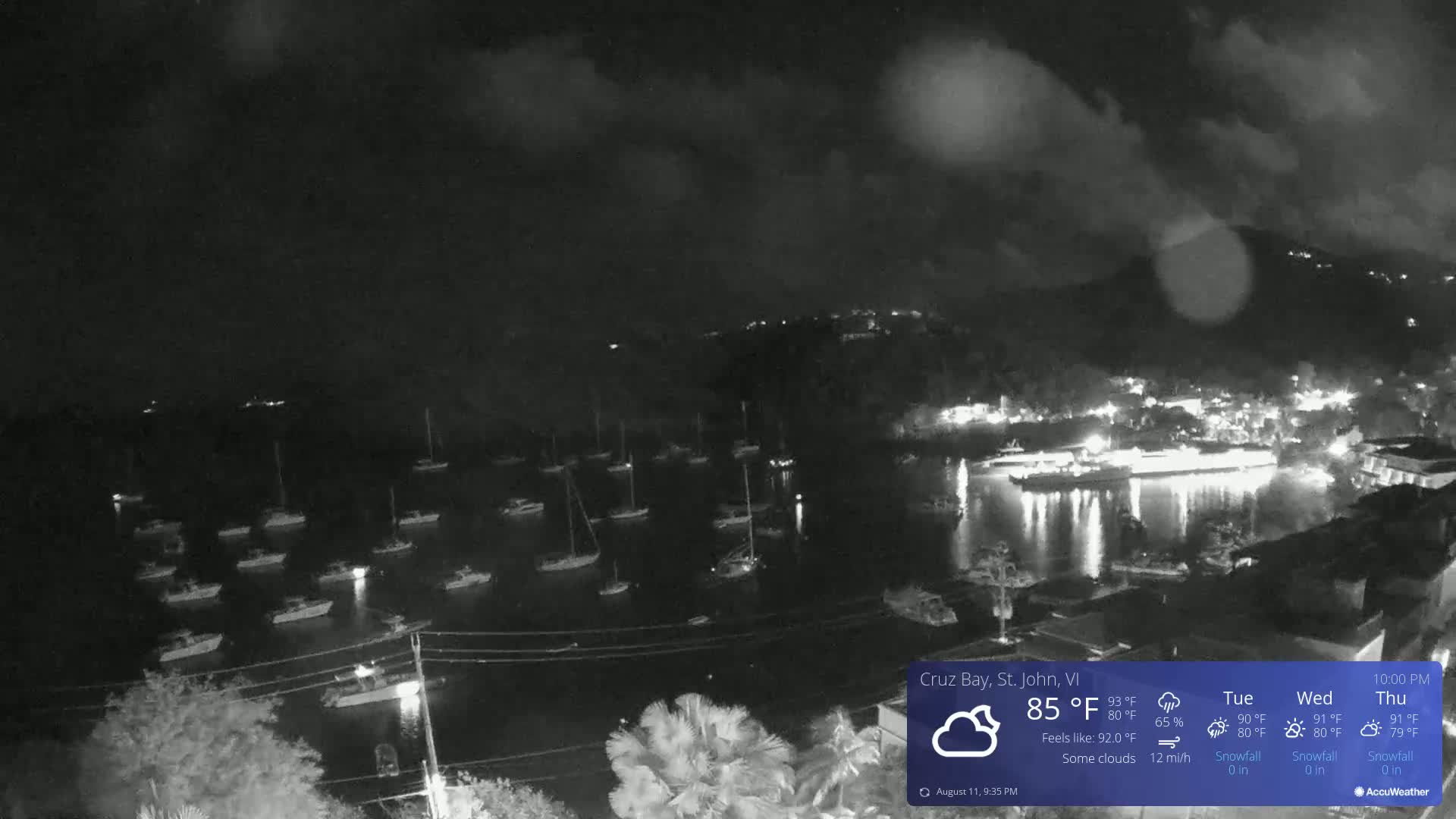 St. John, Cruz Bay Skyline Live Cam - Cruz Bay, St. John, United States Virgin Islands, USA