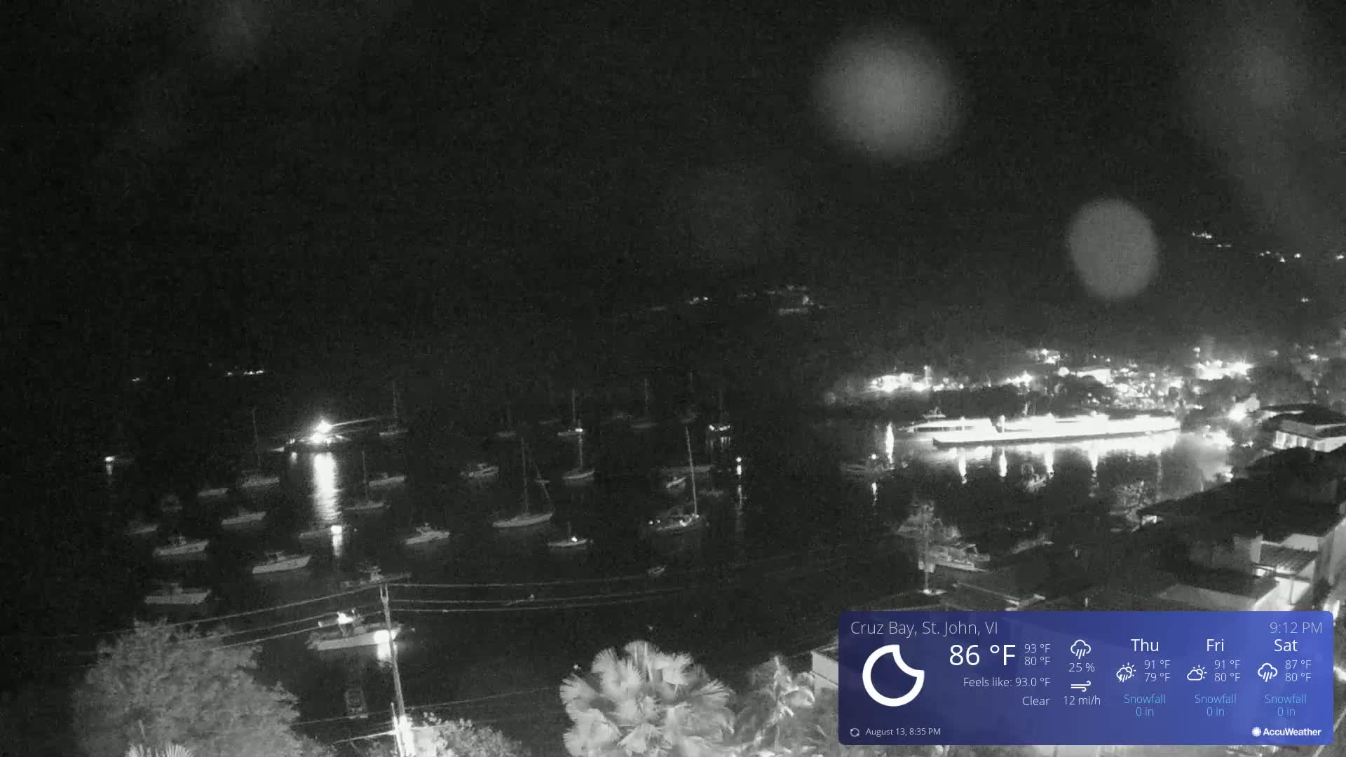 St. John, Cruz Bay Skyline Live Cam - Cruz Bay, St. John, United States Virgin Islands, USA