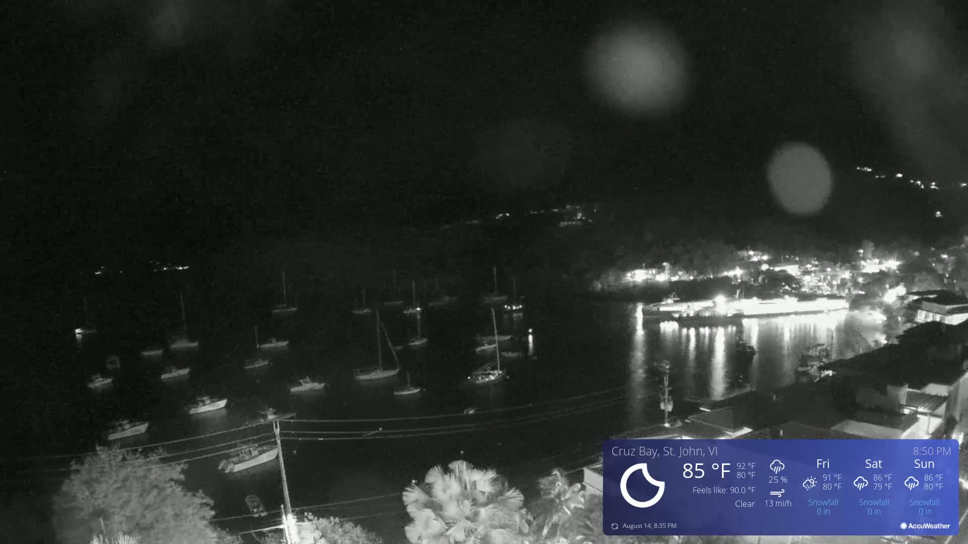 St. John, Cruz Bay Skyline Live Cam - Cruz Bay, St. John, United States Virgin Islands, USA