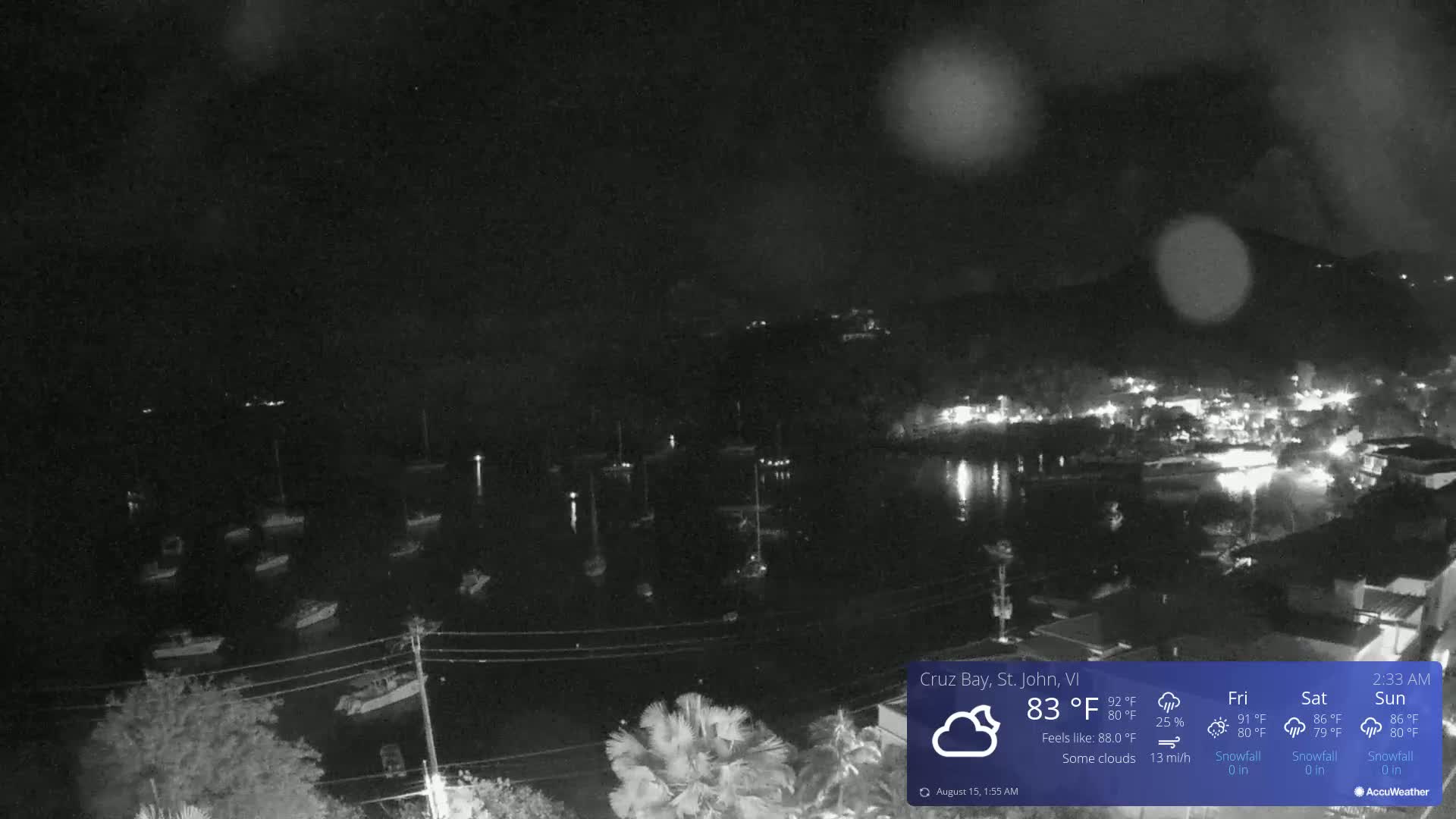 St. John, Cruz Bay Skyline Live Cam - Cruz Bay, St. John, United States Virgin Islands, USA