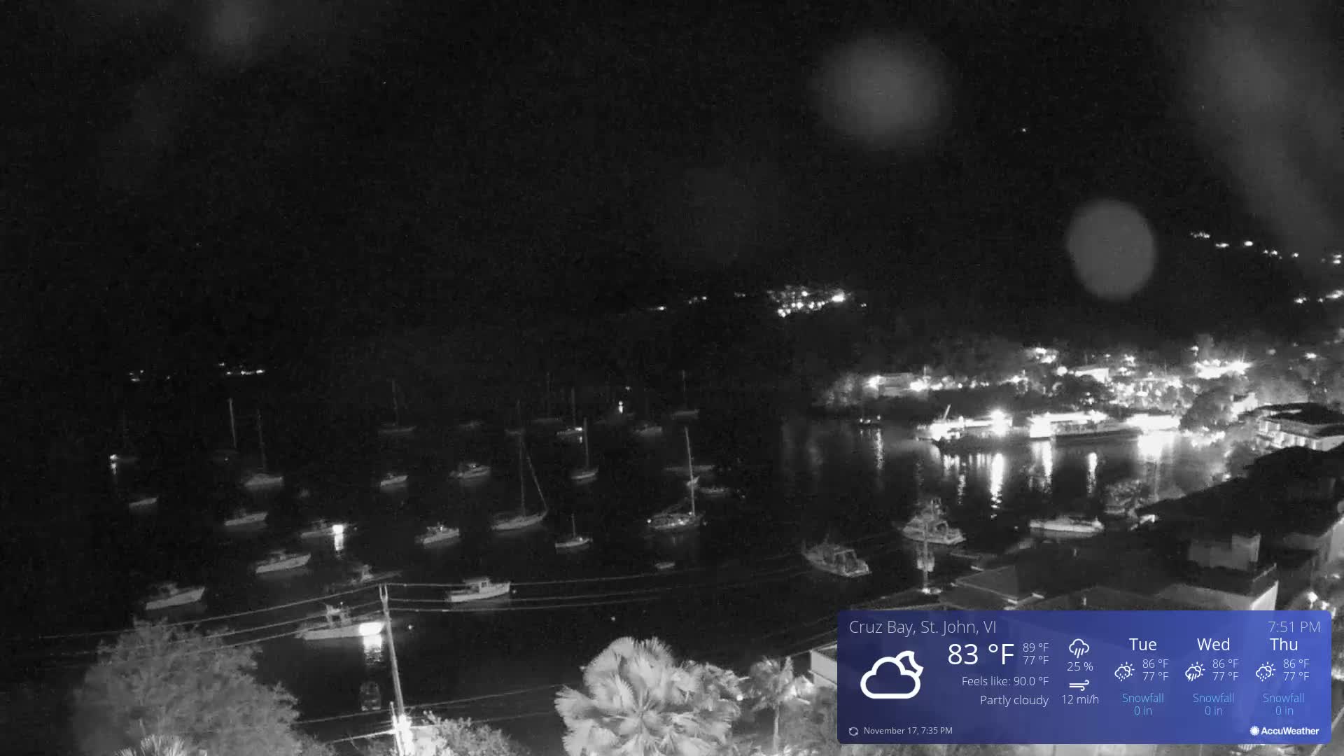 St. John, Cruz Bay Skyline Live Cam - Cruz Bay, St. John, United States Virgin Islands, USA