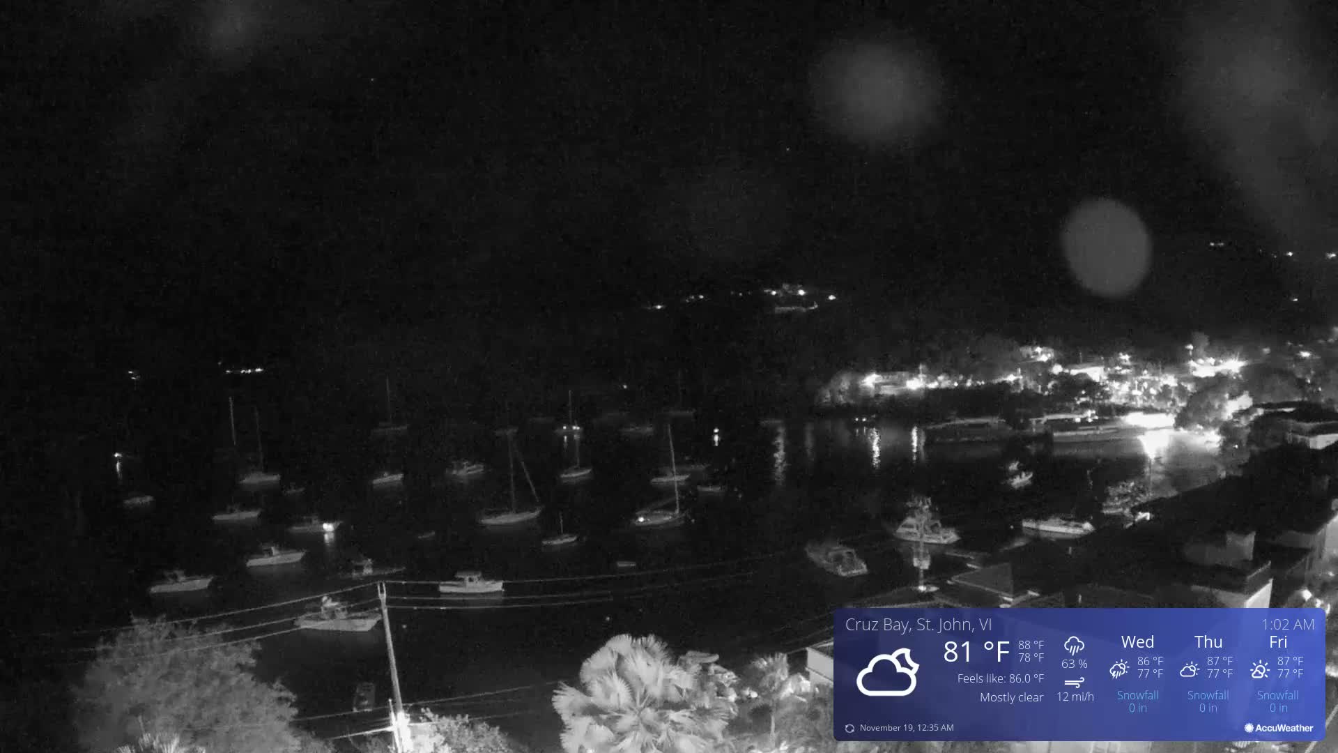 St. John, Cruz Bay Skyline Live Cam - Cruz Bay, St. John, United States Virgin Islands, USA