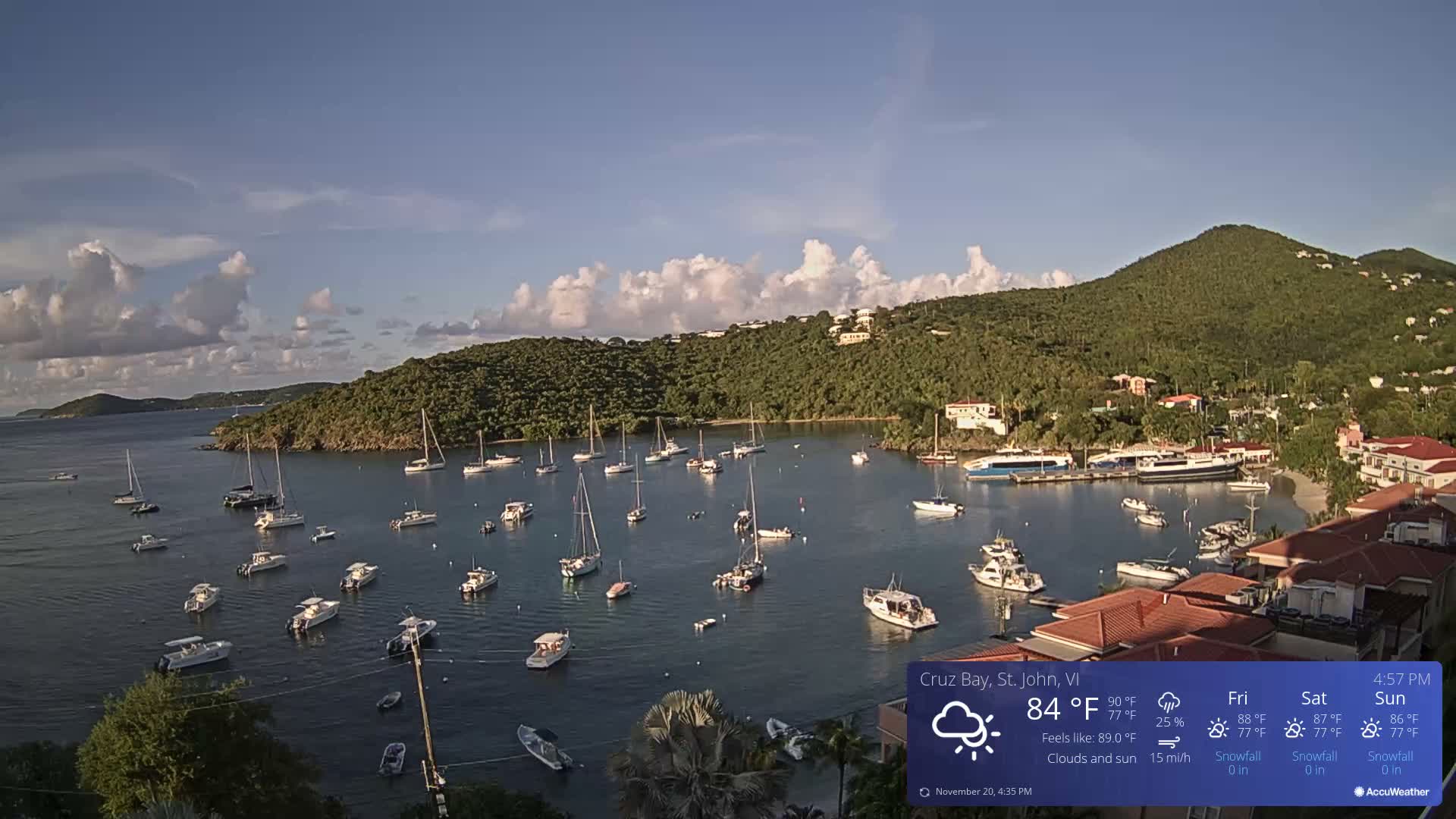 St. John, Cruz Bay Skyline Live Cam - Cruz Bay, St. John, United States Virgin Islands, USA