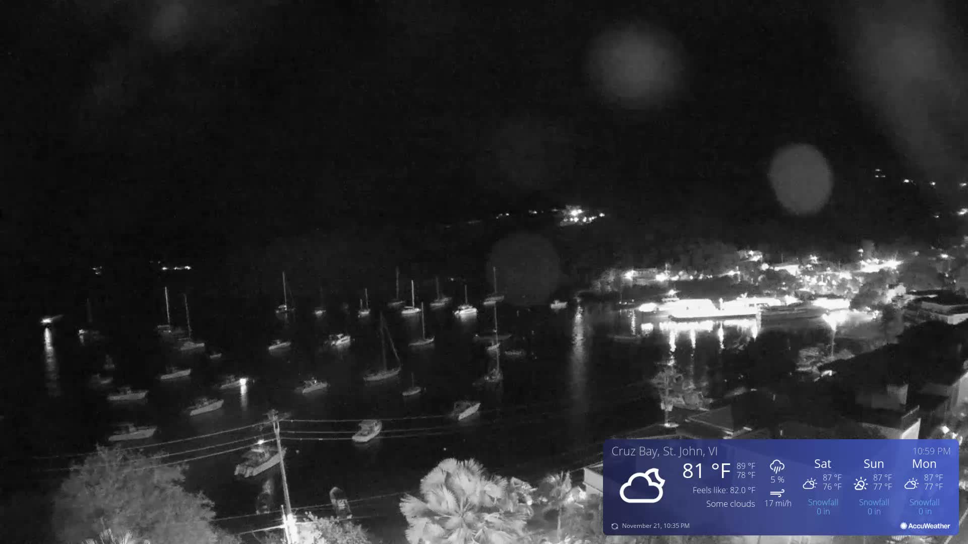 St. John, Cruz Bay Skyline Live Cam - Cruz Bay, St. John, United States Virgin Islands, USA