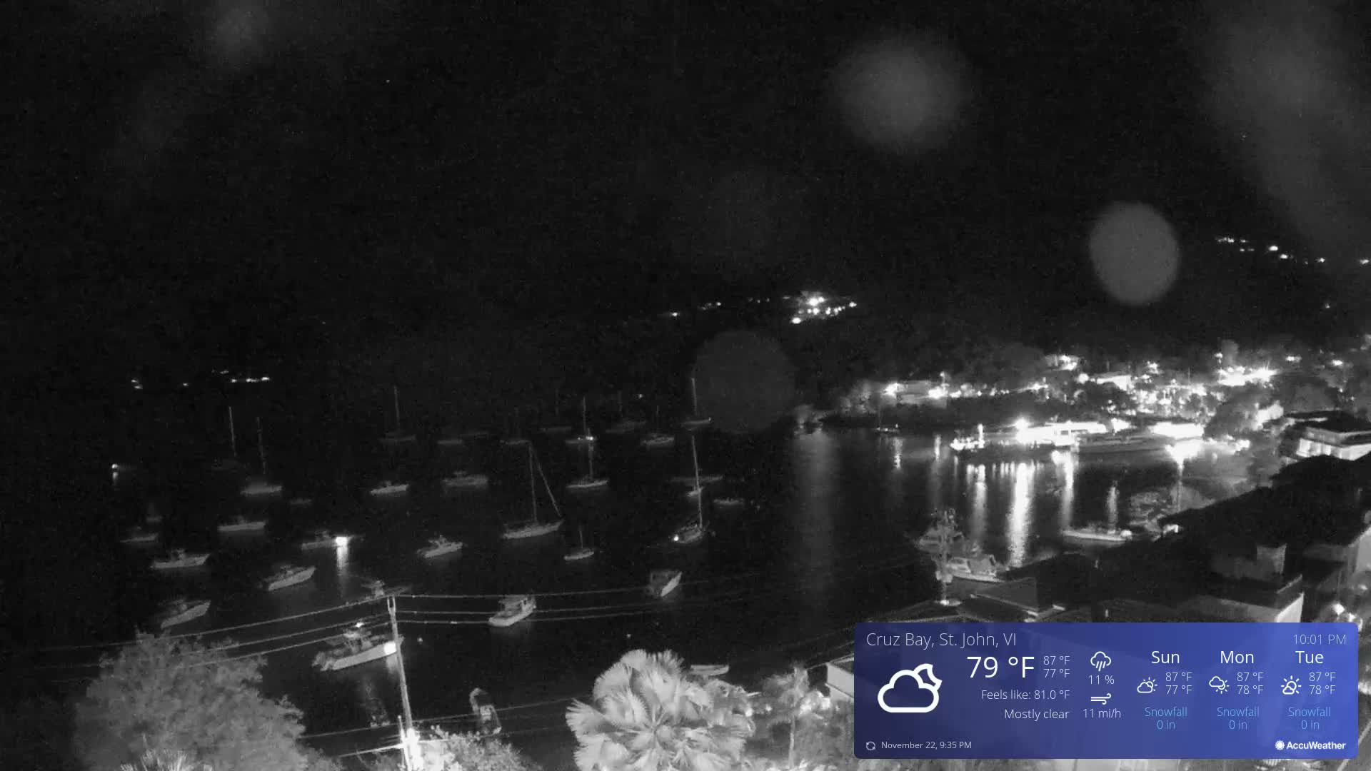St. John, Cruz Bay Skyline Live Cam - Cruz Bay, St. John, United States Virgin Islands, USA
