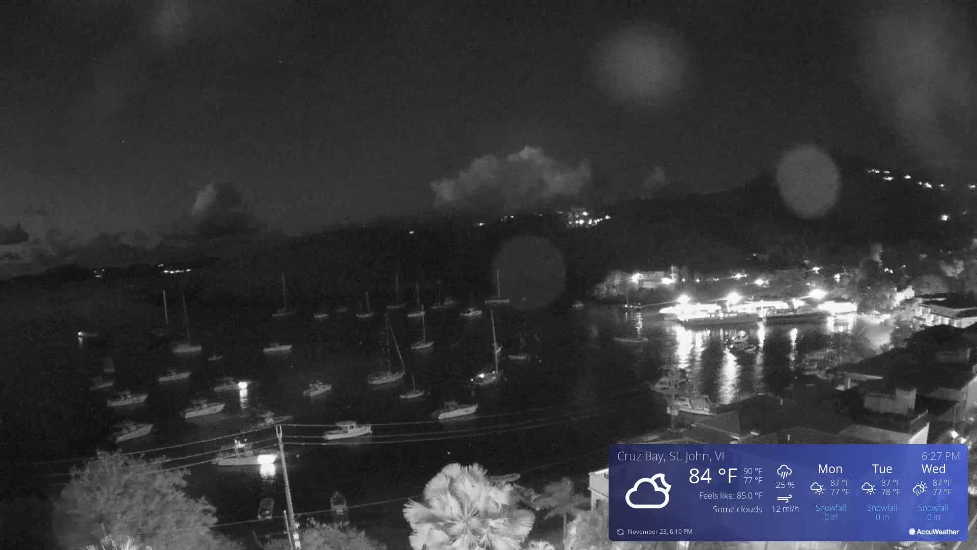 St. John, Cruz Bay Skyline Live Cam - Cruz Bay, St. John, United States Virgin Islands, USA