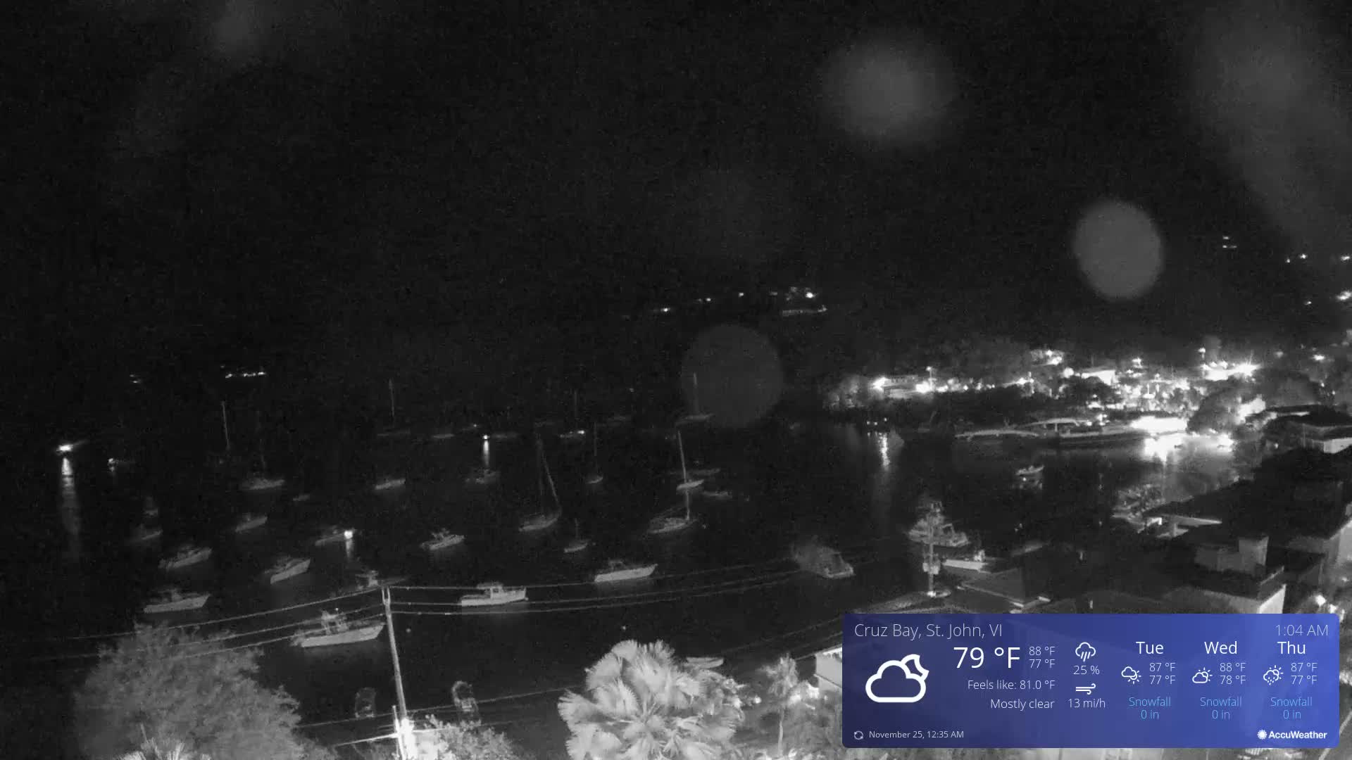 St. John, Cruz Bay Skyline Live Cam - Cruz Bay, St. John, United States Virgin Islands, USA