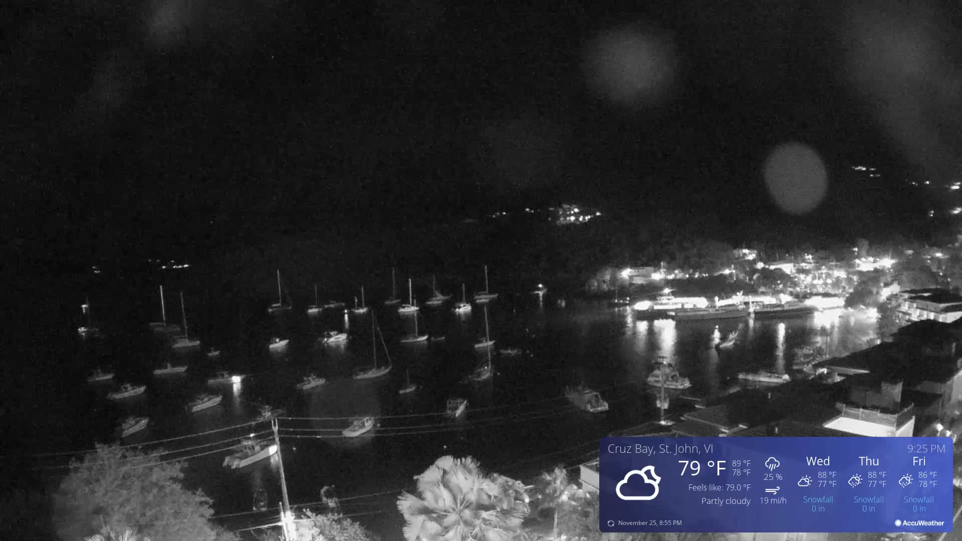 St. John, Cruz Bay Skyline Live Cam - Cruz Bay, St. John, United States Virgin Islands, USA