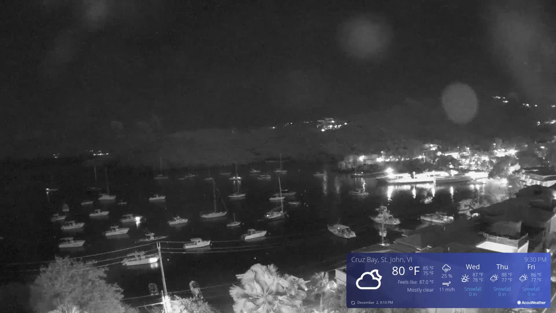 St. John, Cruz Bay Skyline Live Cam - Cruz Bay, St. John, United States Virgin Islands, USA