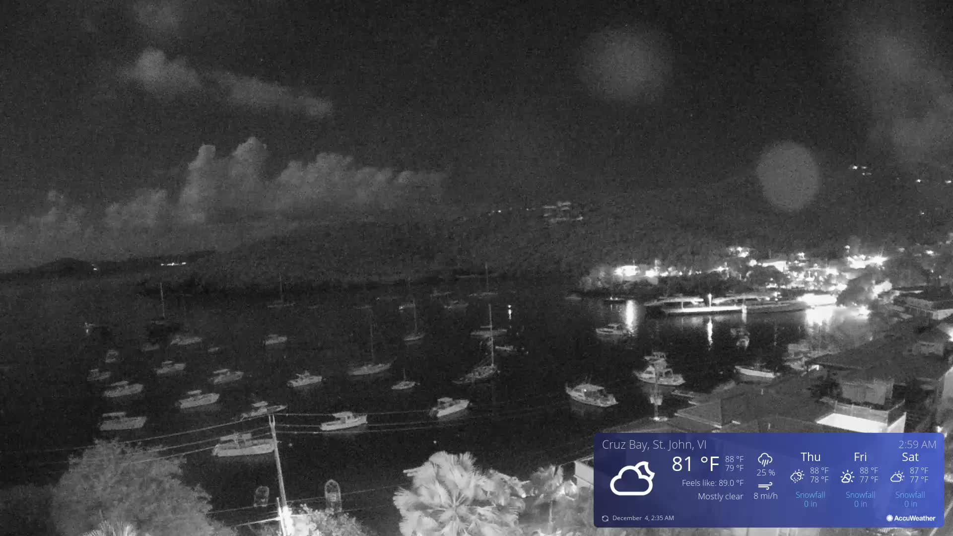 St. John, Cruz Bay Skyline Live Cam - Cruz Bay, St. John, United States Virgin Islands, USA