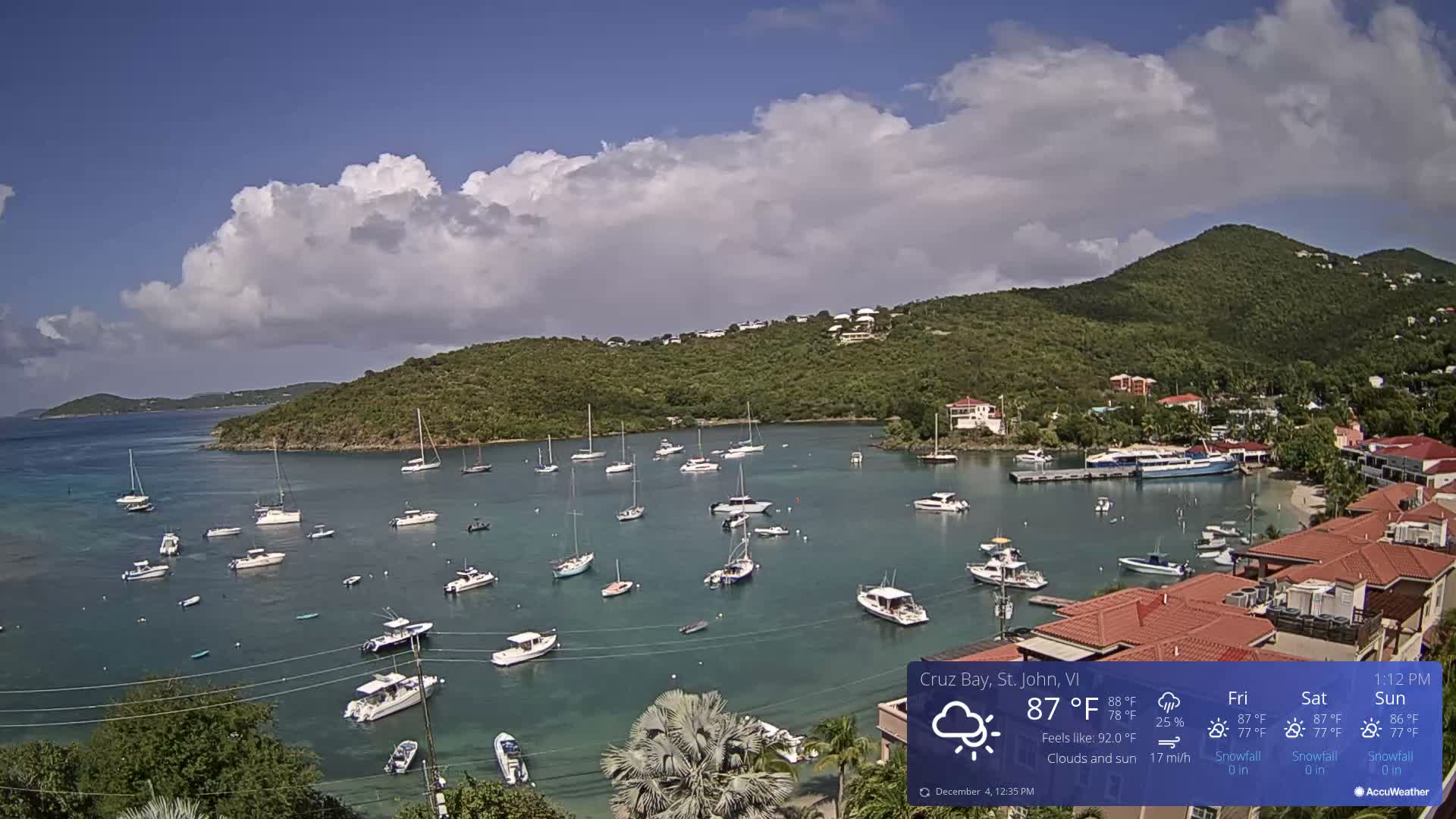 St. John, Cruz Bay Skyline Live Cam - Cruz Bay, St. John, United States Virgin Islands, USA