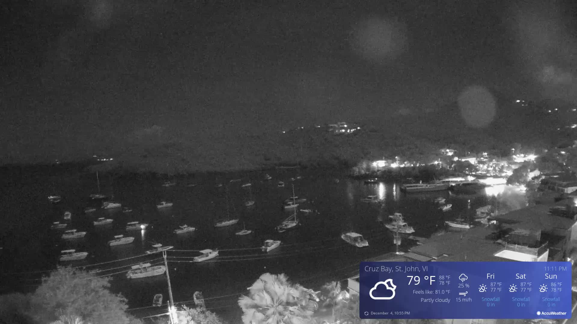 St. John, Cruz Bay Skyline Live Cam - Cruz Bay, St. John, United States Virgin Islands, USA