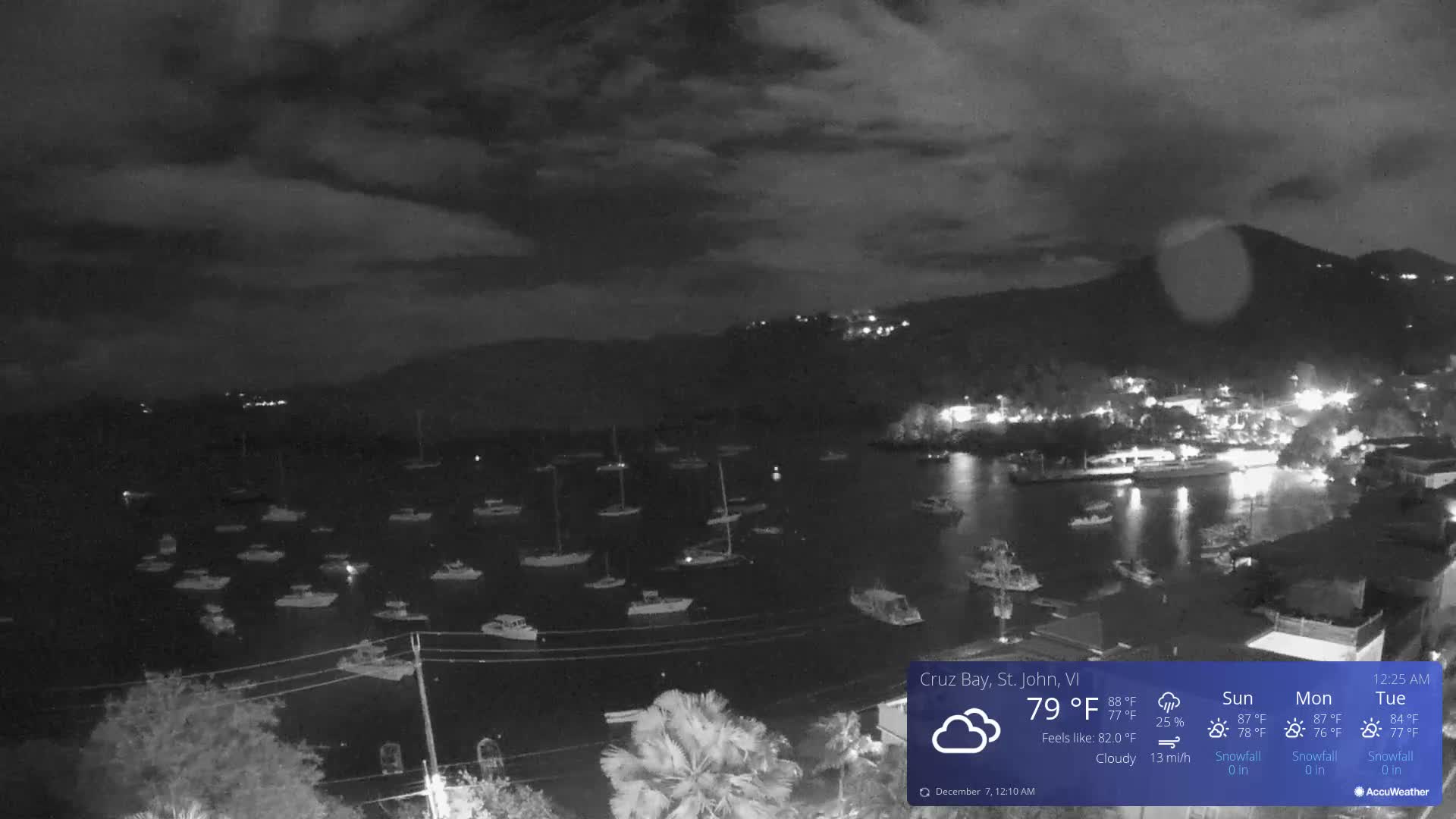 St. John, Cruz Bay Skyline Live Cam - Cruz Bay, St. John, United States Virgin Islands, USA