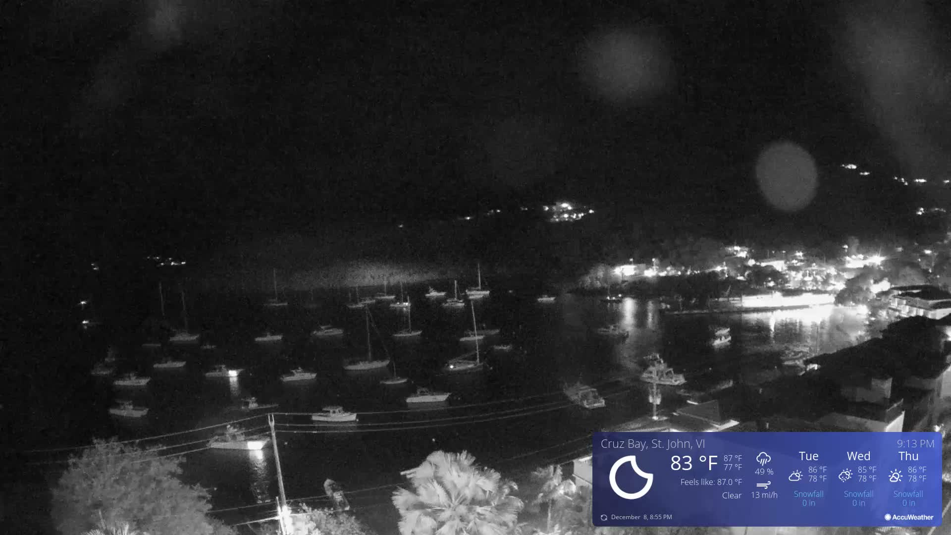 St. John, Cruz Bay Skyline Live Cam - Cruz Bay, St. John, United States Virgin Islands, USA