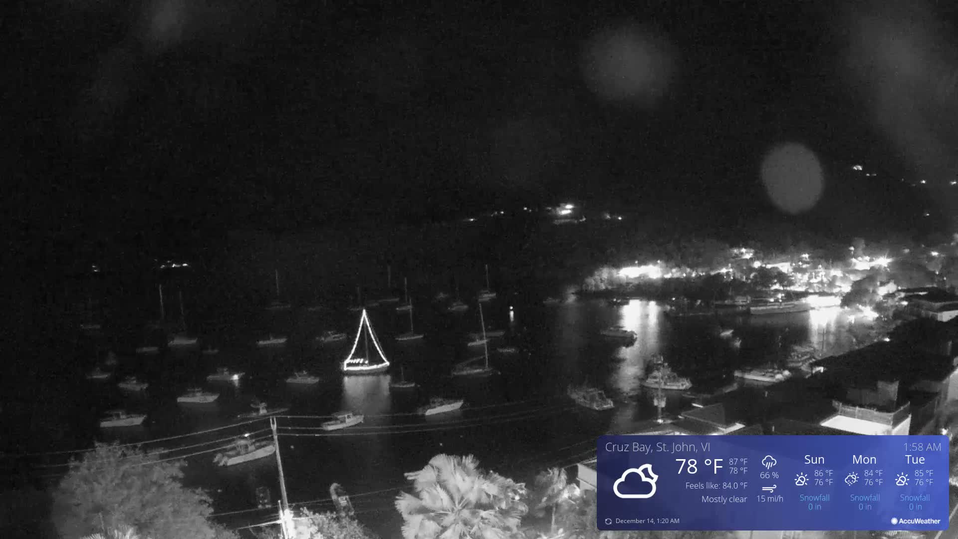 St. John, Cruz Bay Skyline Live Cam - Cruz Bay, St. John, United States Virgin Islands, USA