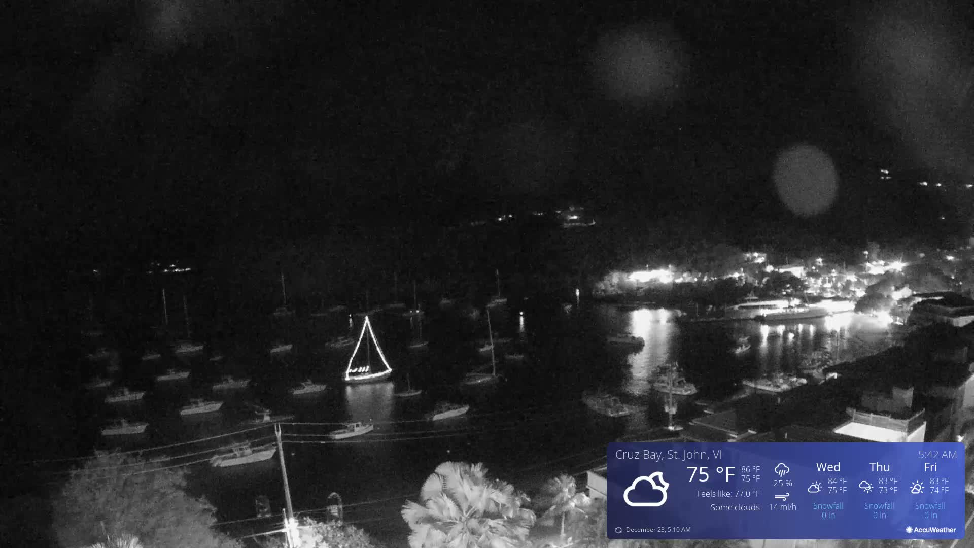 St. John, Cruz Bay Skyline Live Cam - Cruz Bay, St. John, United States Virgin Islands, USA
