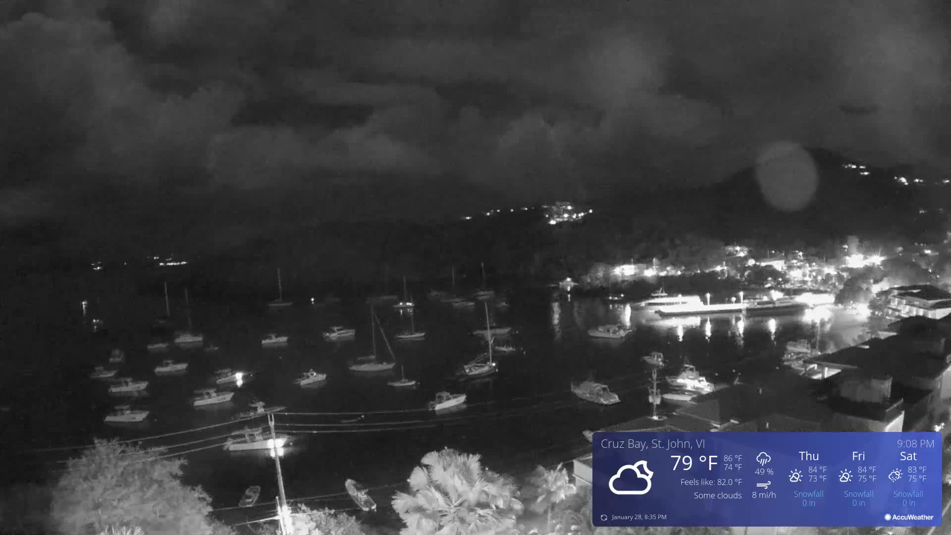 St. John, Cruz Bay Skyline Live Cam - Cruz Bay, St. John, United States Virgin Islands, USA