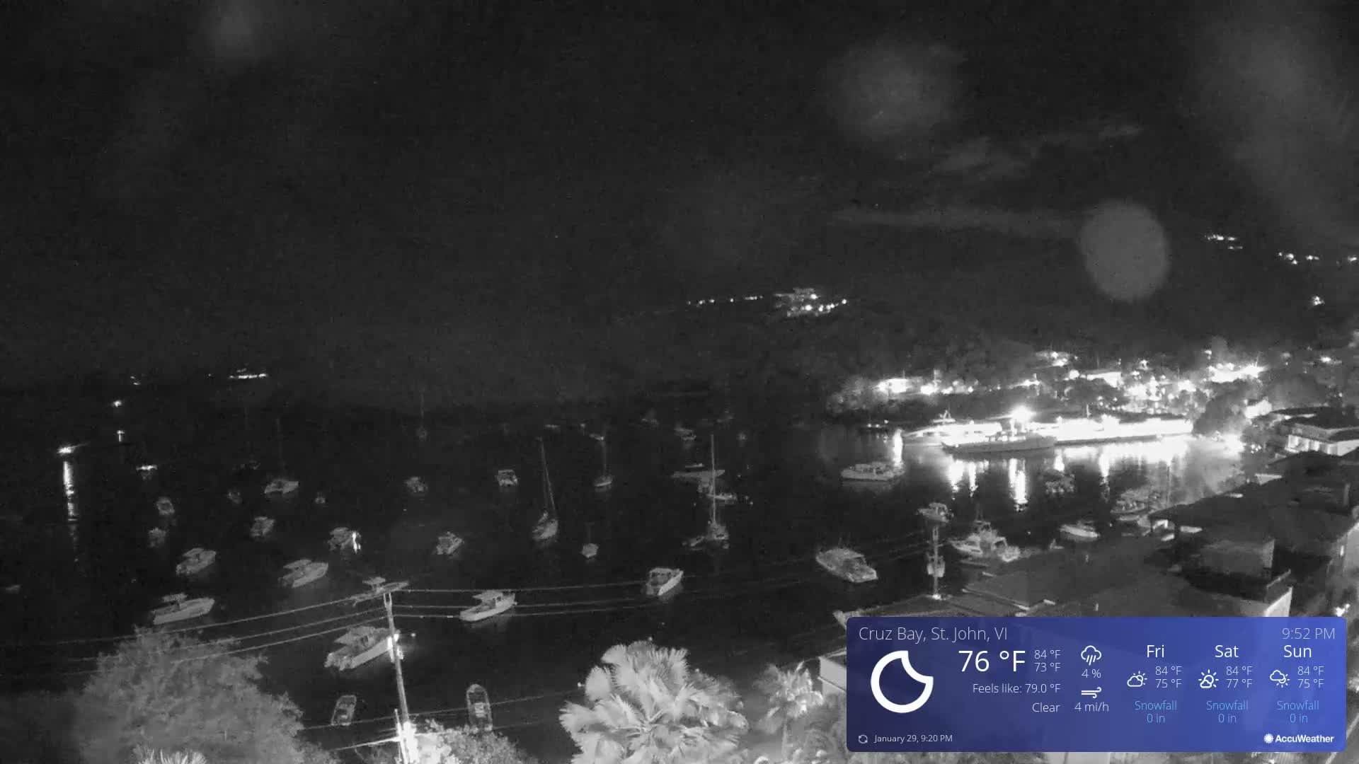 St. John, Cruz Bay Skyline Live Cam - Cruz Bay, St. John, United States Virgin Islands, USA