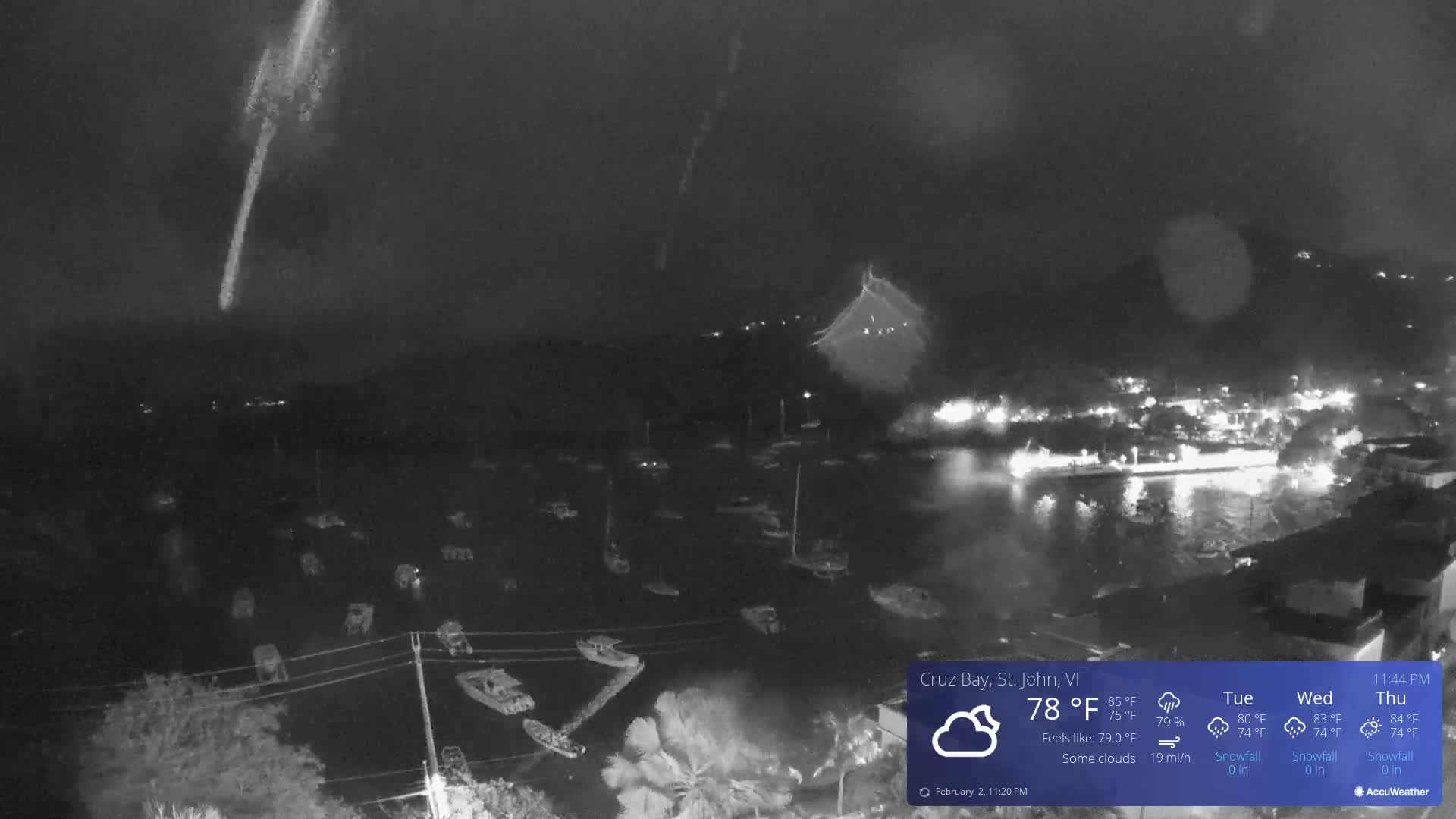 St. John, Cruz Bay Skyline Live Cam - Cruz Bay, St. John, United States Virgin Islands, USA